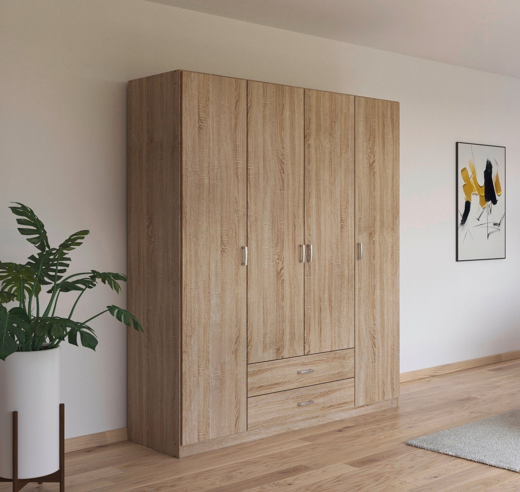 rauch Draaideurkast Kledingkast kast garderobe linnenkast GAMMA in 3 breedtes met 6 lades, in eenvoudig design topseller made in germany
