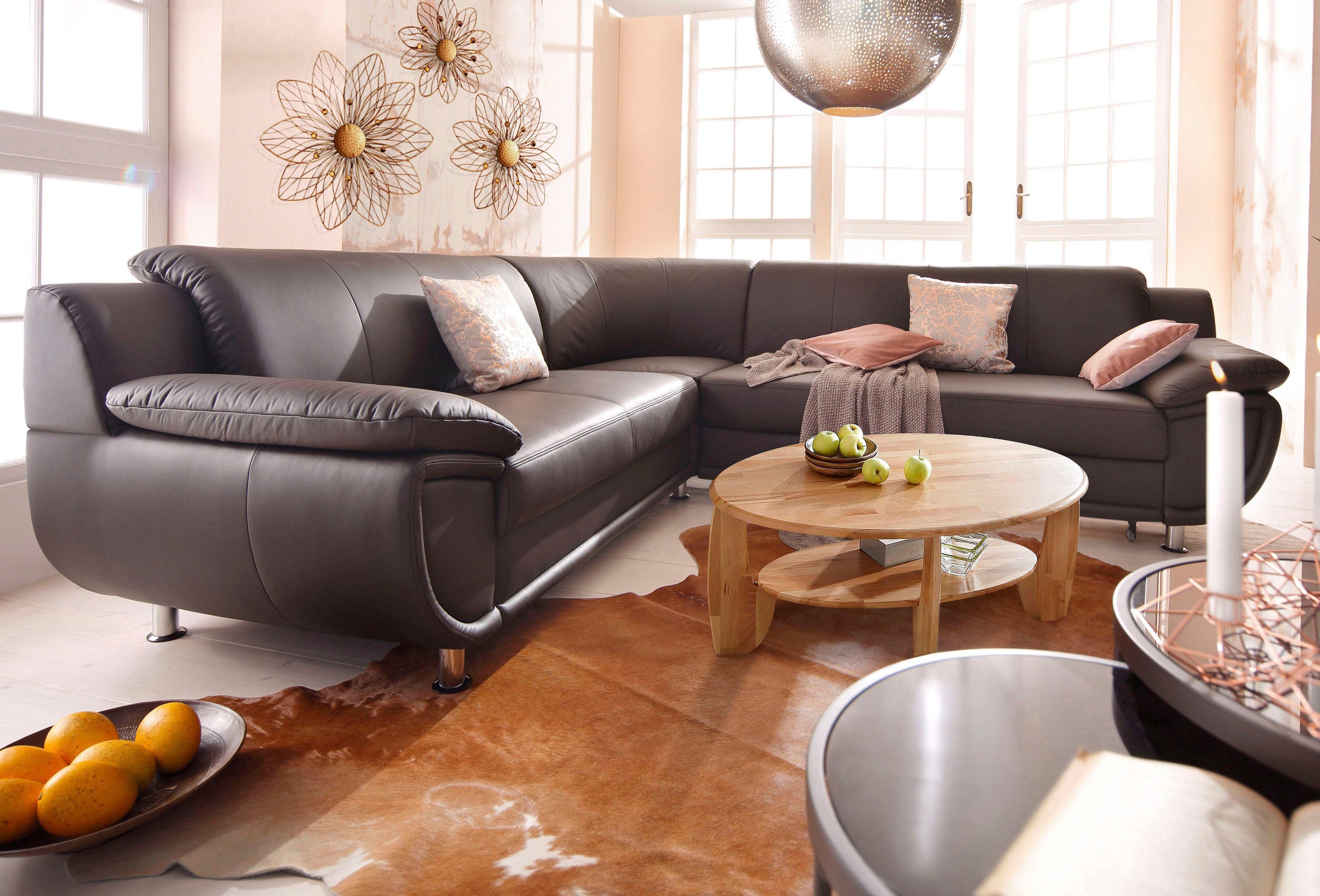 TRENDMANUFAKTUR Hoekbank Rondo optioneel met slaapfunctie, 267x247 cm (BxD), brede armleuningen