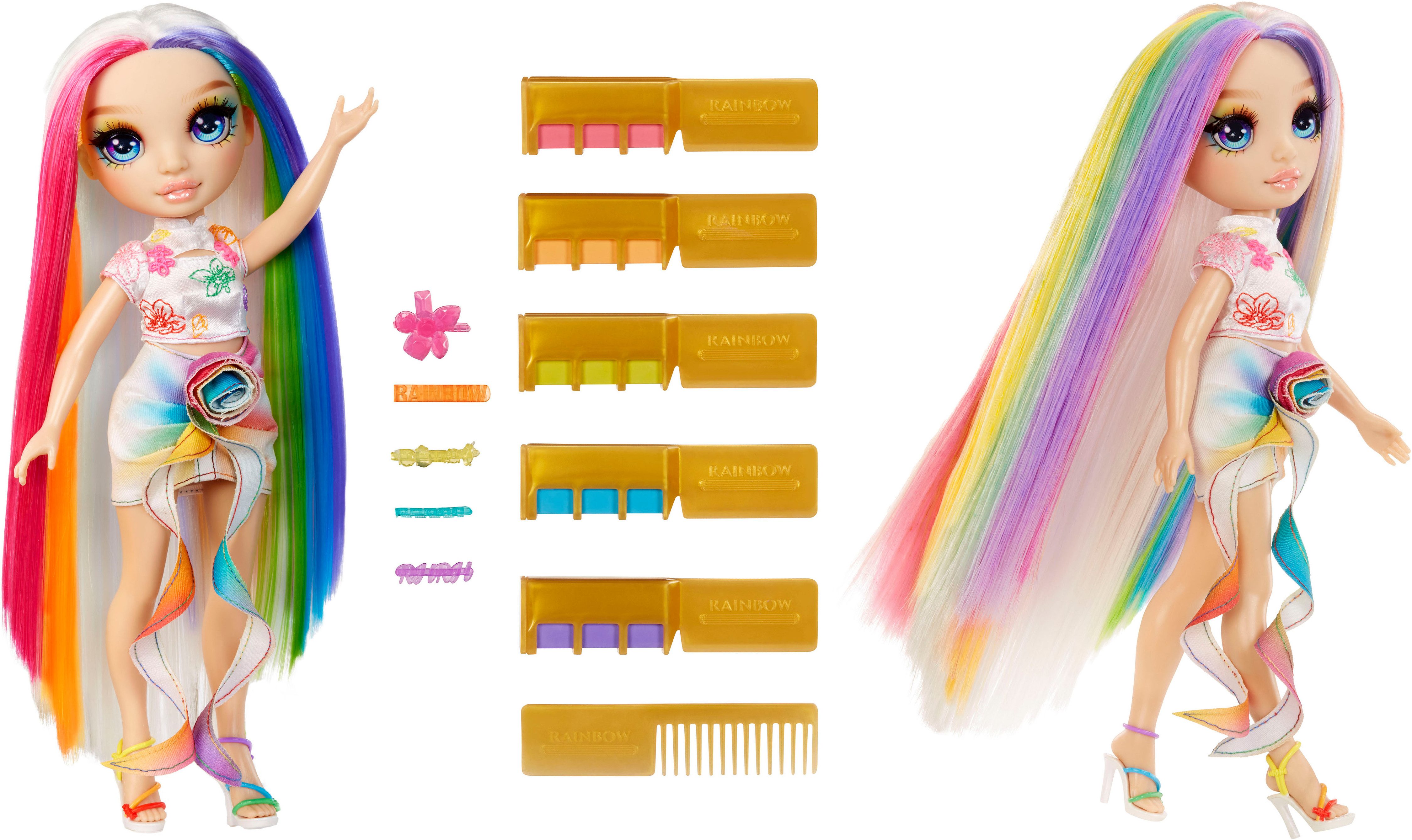 RAINBOW HIGH Aankleedpop Rainbow High Hair Chalk & Style Doll- Amaya (Rainbow)