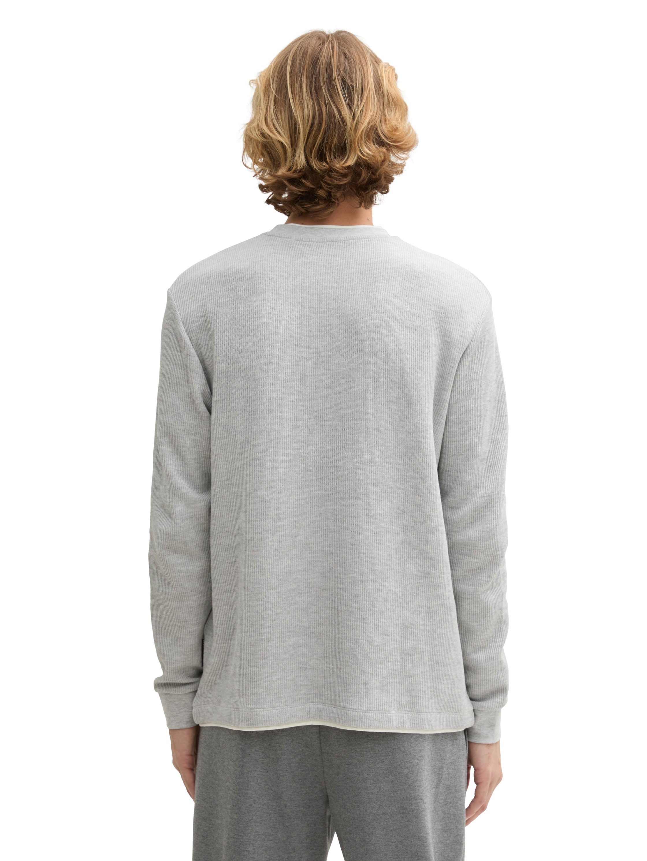 Tom Tailor Denim 2-in-1-shirt met lange mouwen met ribstructuur