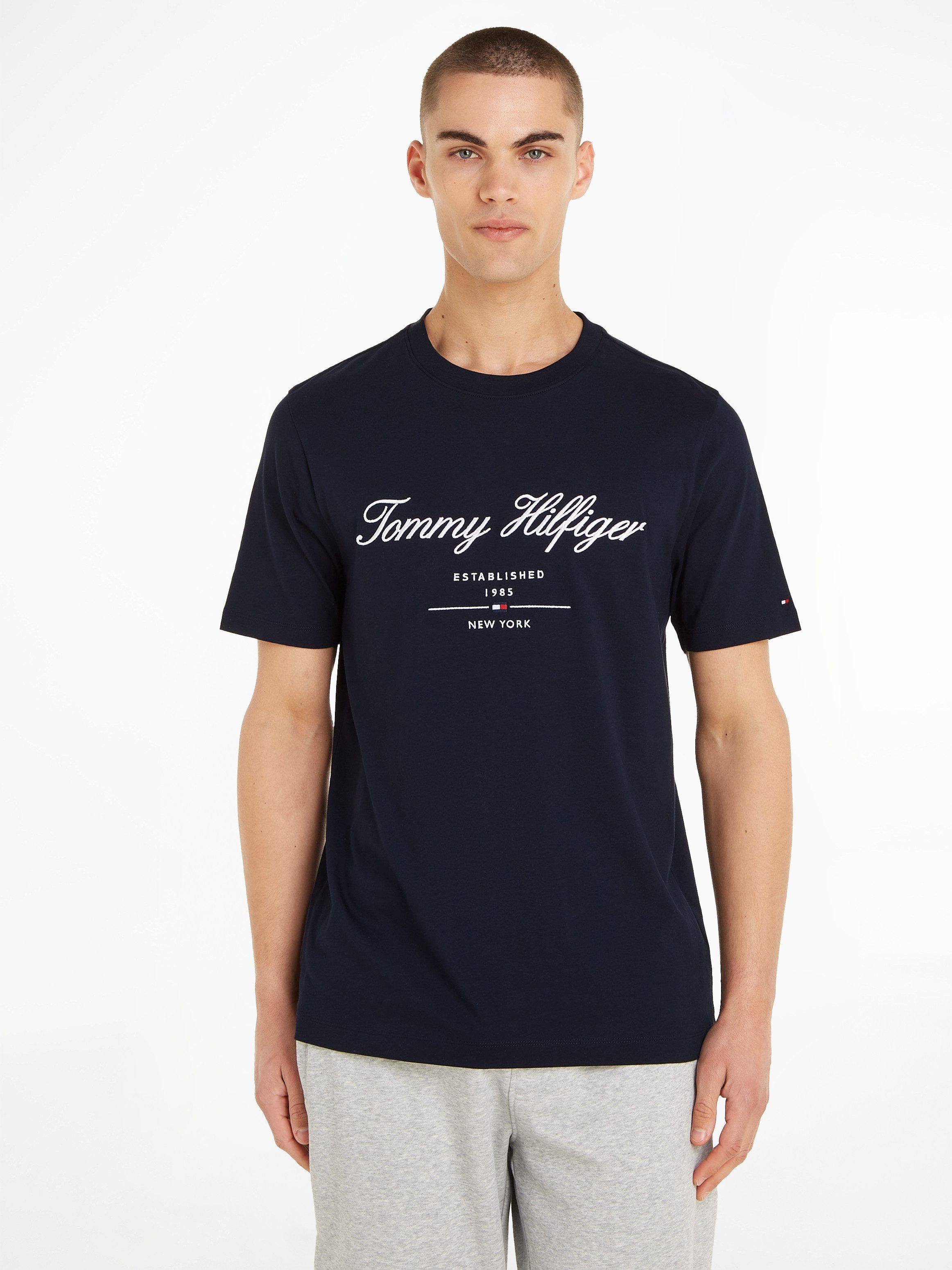 Tommy Hilfiger T-shirt SCRIPT LOGO TEE met opgestikt logo