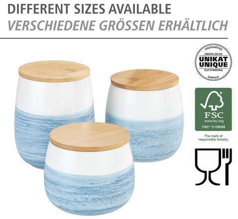 WENKO Voorraadbus Model Mala Opbergdoos voor voorraad met aquarel-decor, luchtdichte deksel (1-delig)