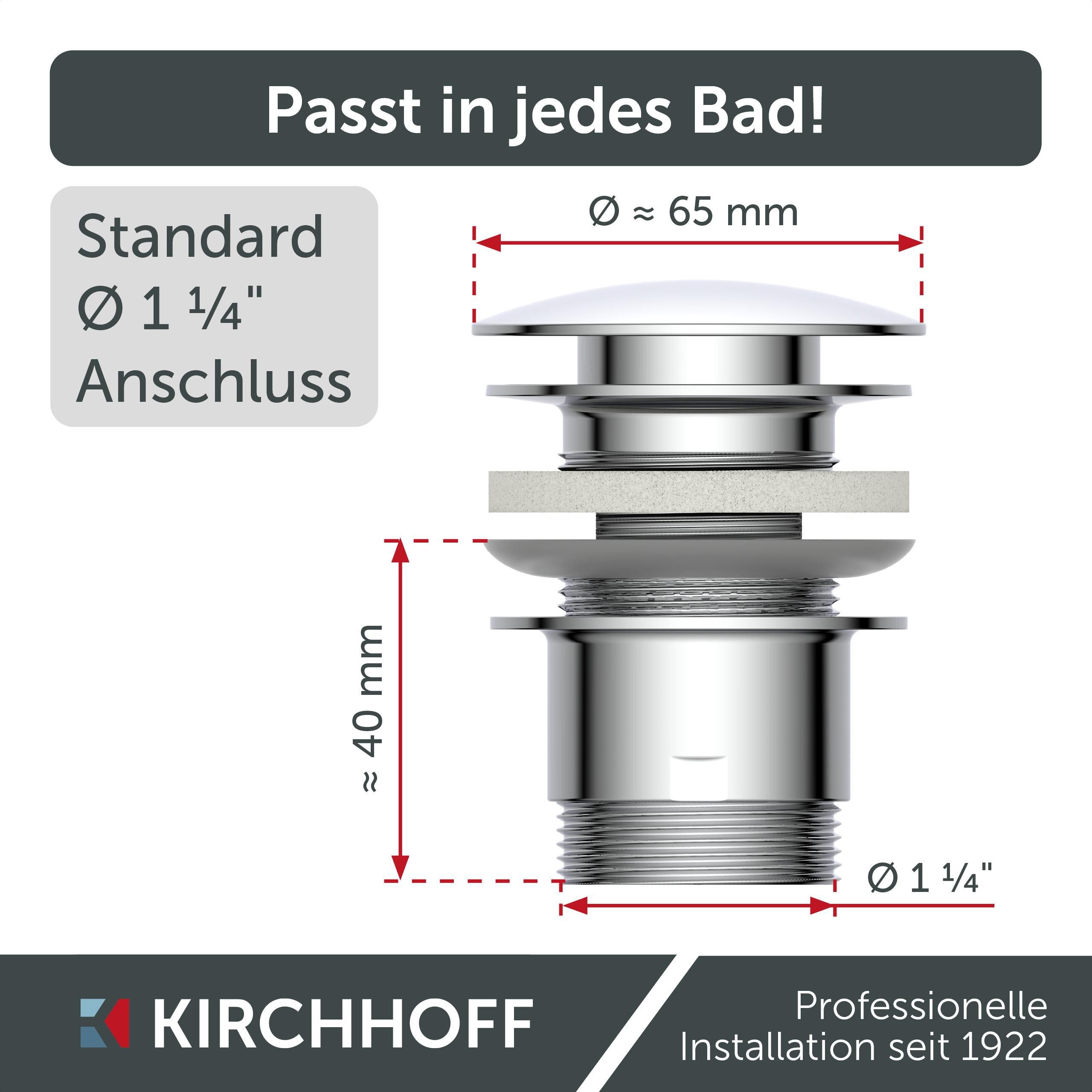 Kirchhoff Doucheafvoer Universele wasbak-overloopset, afvoerstop, chroom