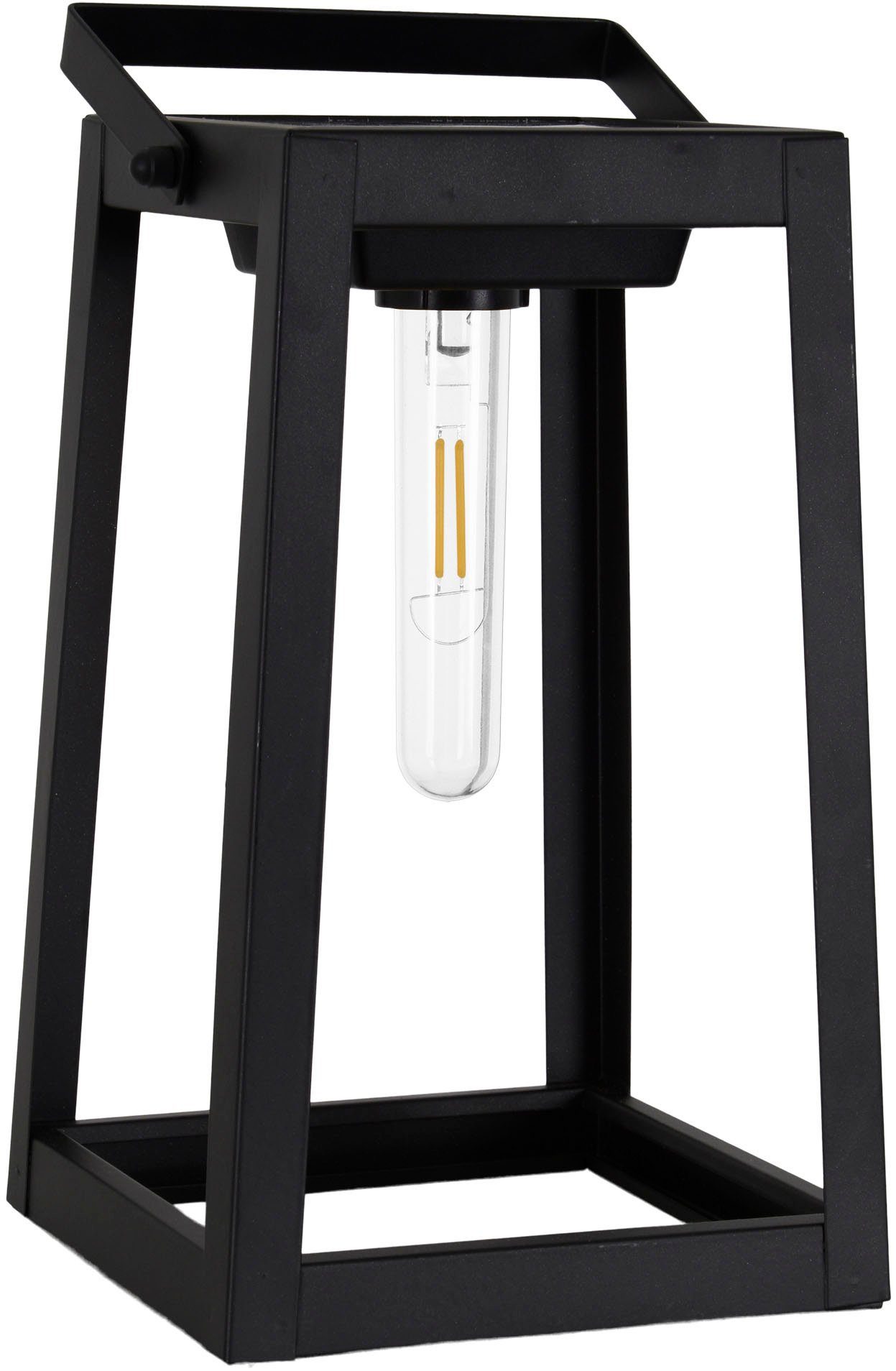 näve Ledsolarlamp Camping incl. 1x led warmwit, met handvat, zwart, h: 25,5 cm (1 stuk)