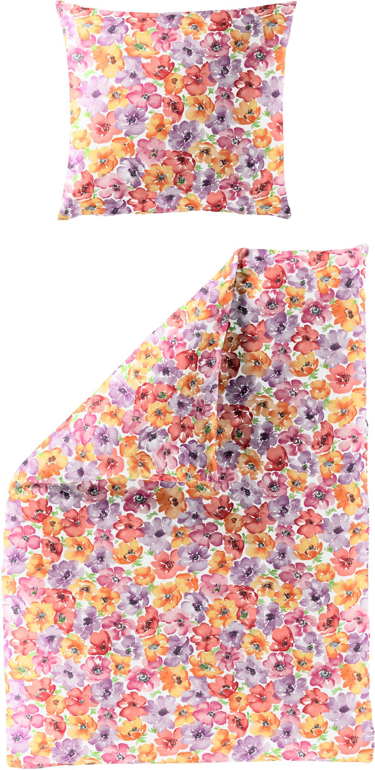 BIERBAUM Beddengoed 3712 Seersucker, 100% katoen, kreukvrij (2-delig) dekbedovertrekken multicolor