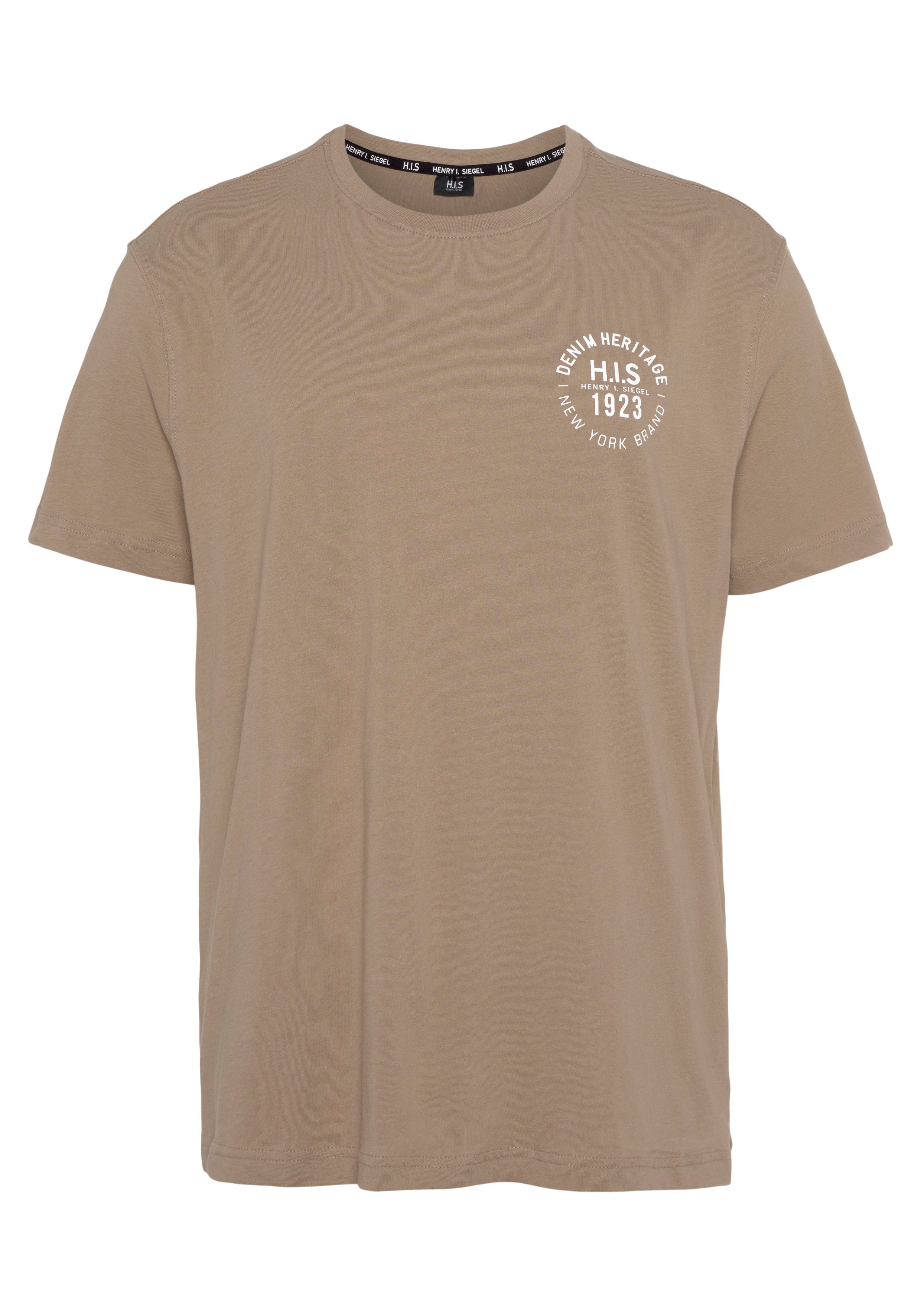 H.I.S T-shirt smal gesneden, bedrukt ontwerp, van 100% katoen (3-delig, Set van 3)