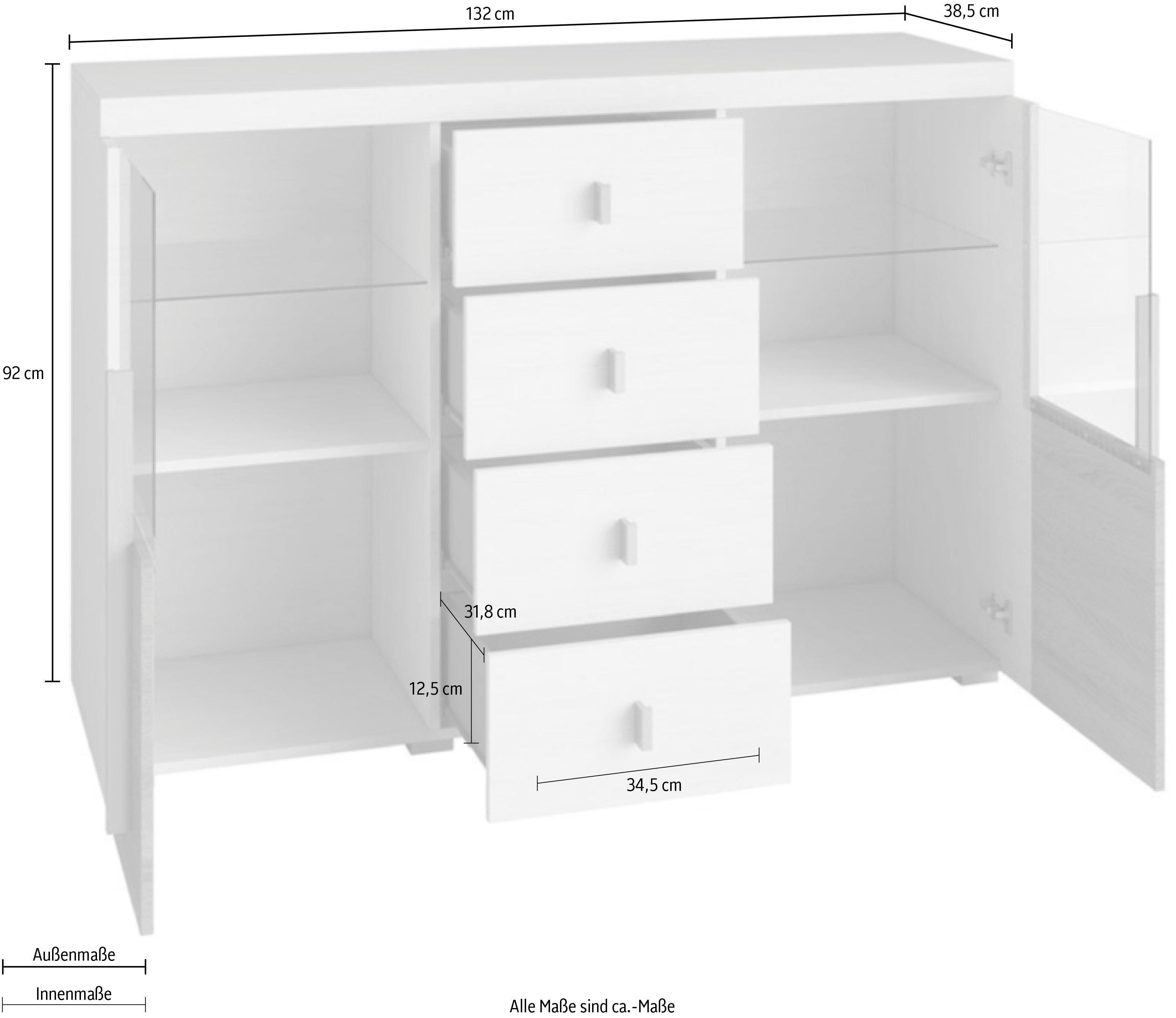INOSIGN Dressoir Roger Breedte 132 cm