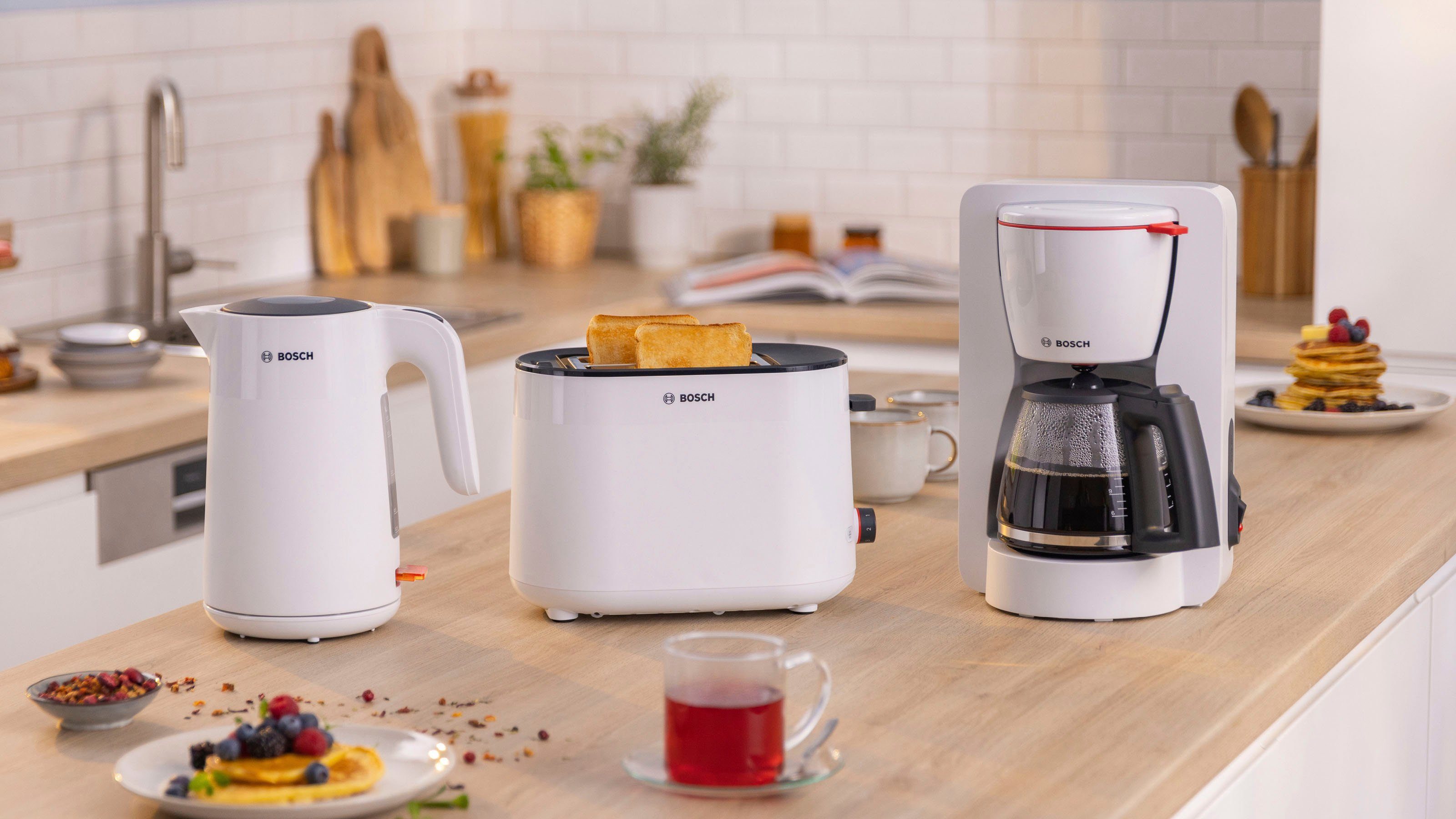 BOSCH Toaster MyMoment TAT2M121 geïntegreerde opzet voor broodjes, ontdooi-functie, brood centreren, auto off
