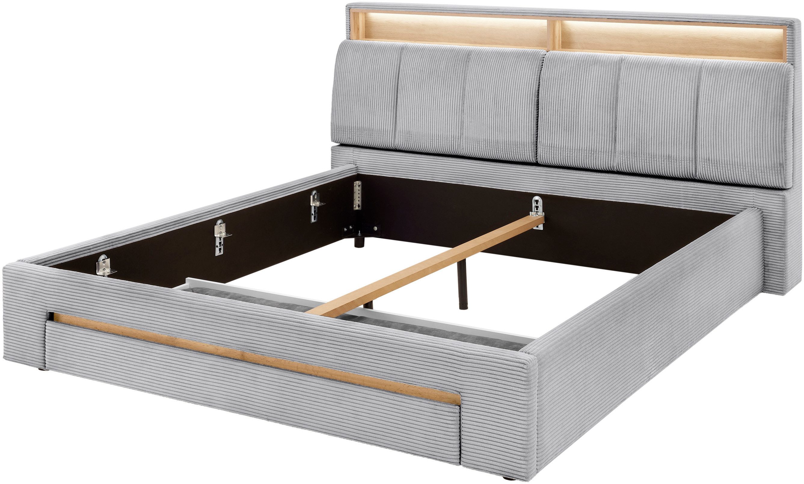 INOSIGN Gestoffeerd bed CiTY/GiRON,, gepolsterd opbergbed, met LED-verlichting Bedkisten met hondenbed of als opbergruimte, opklapbare hoofdeinden