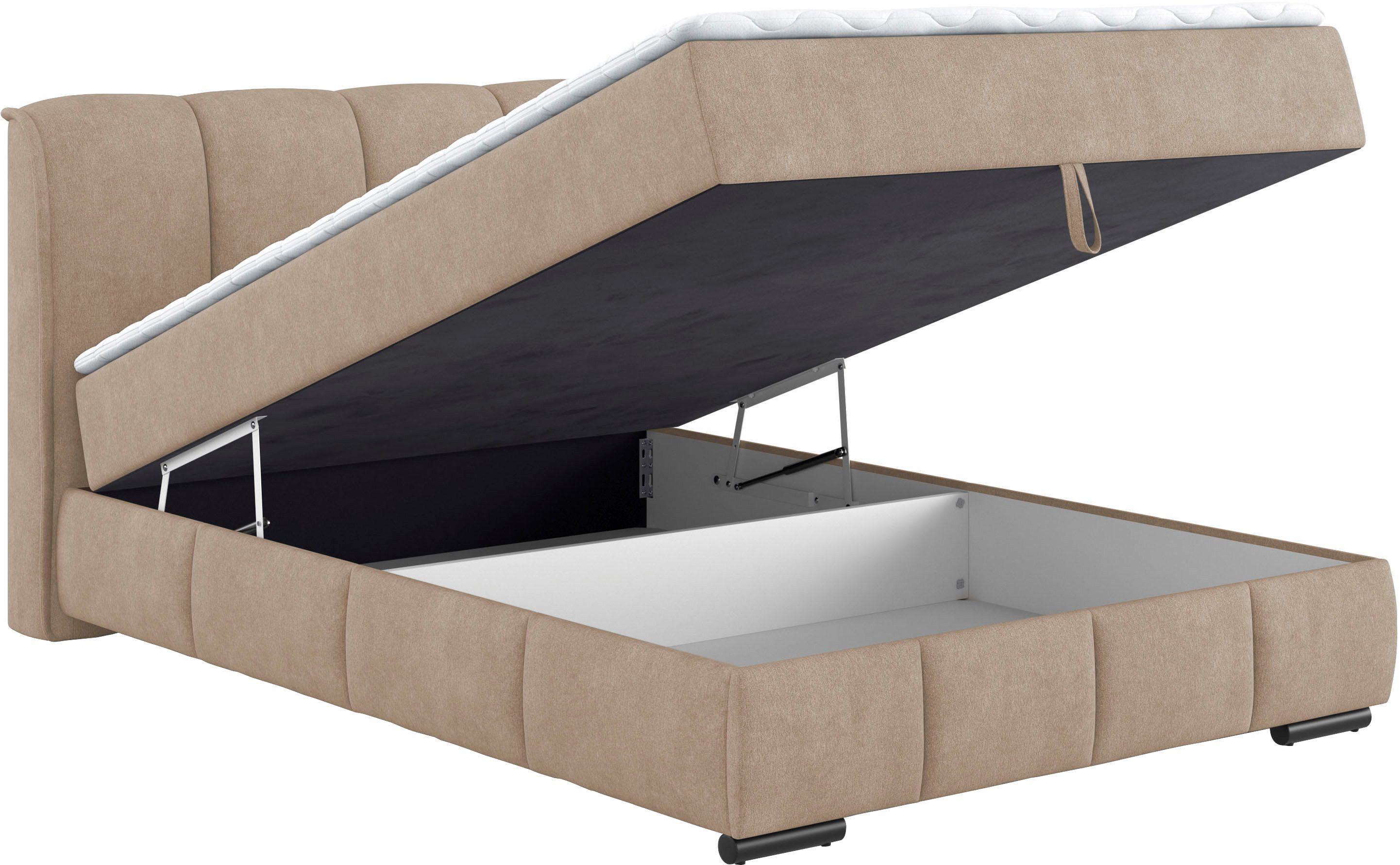 Mr. Couch Boxspring Bethany met bedkist, incl. matras Topmatras en sierkussen, in verschillende hardheden beschikbaar