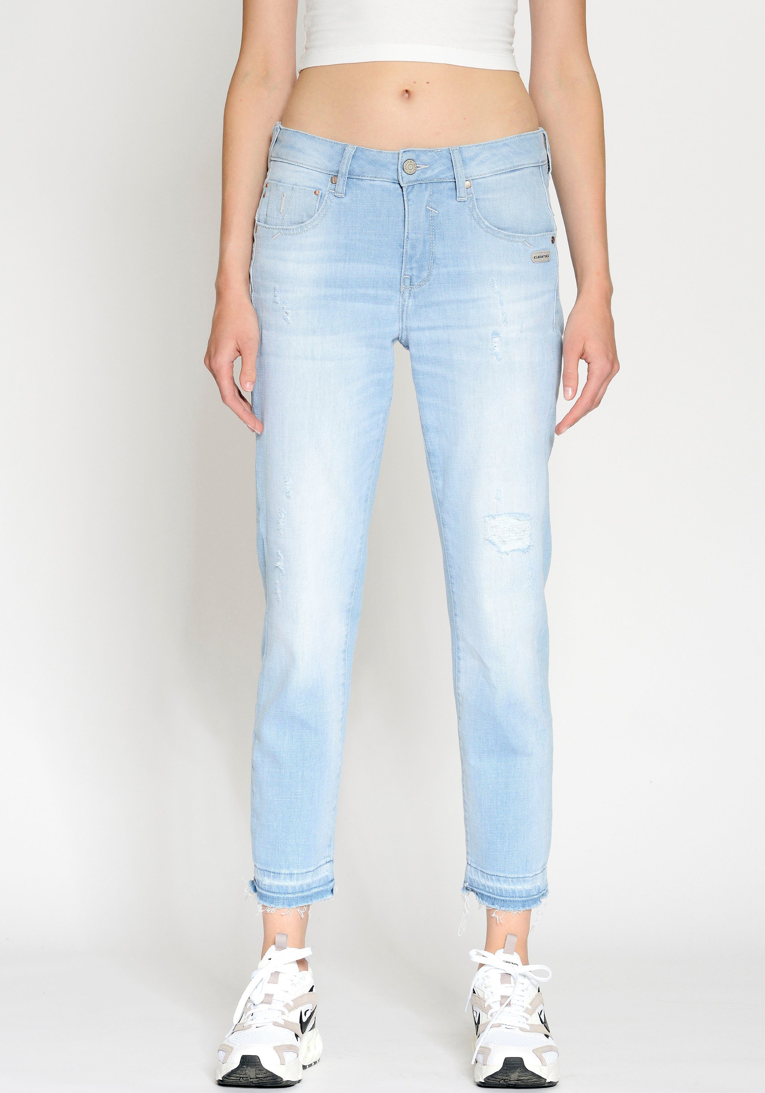GANG Straight jeans 94RUBINA Cropped - Straight fit dames straight jeans maat 30 blauw