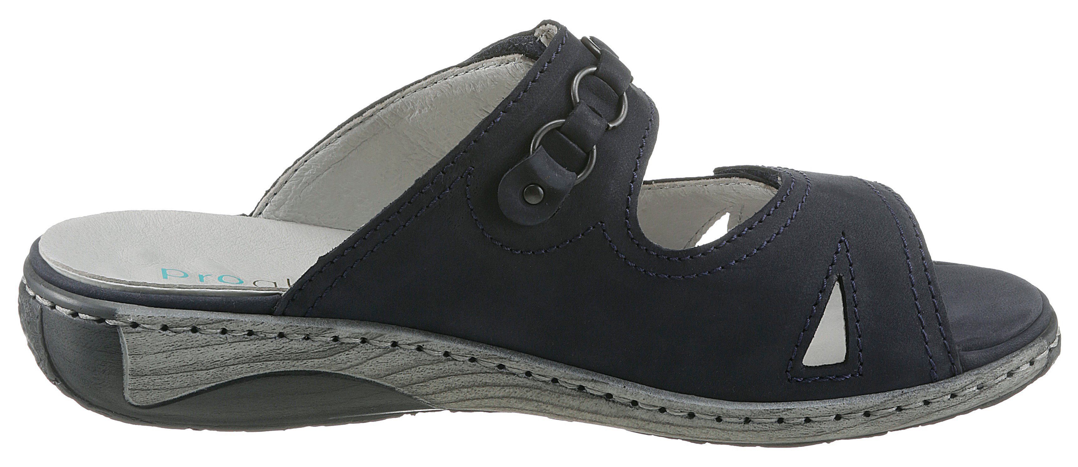 Waldläufer Slippers Garda , sleehak, zomerschoen, pantoffels met juwelenapplicatie, wijdte g
