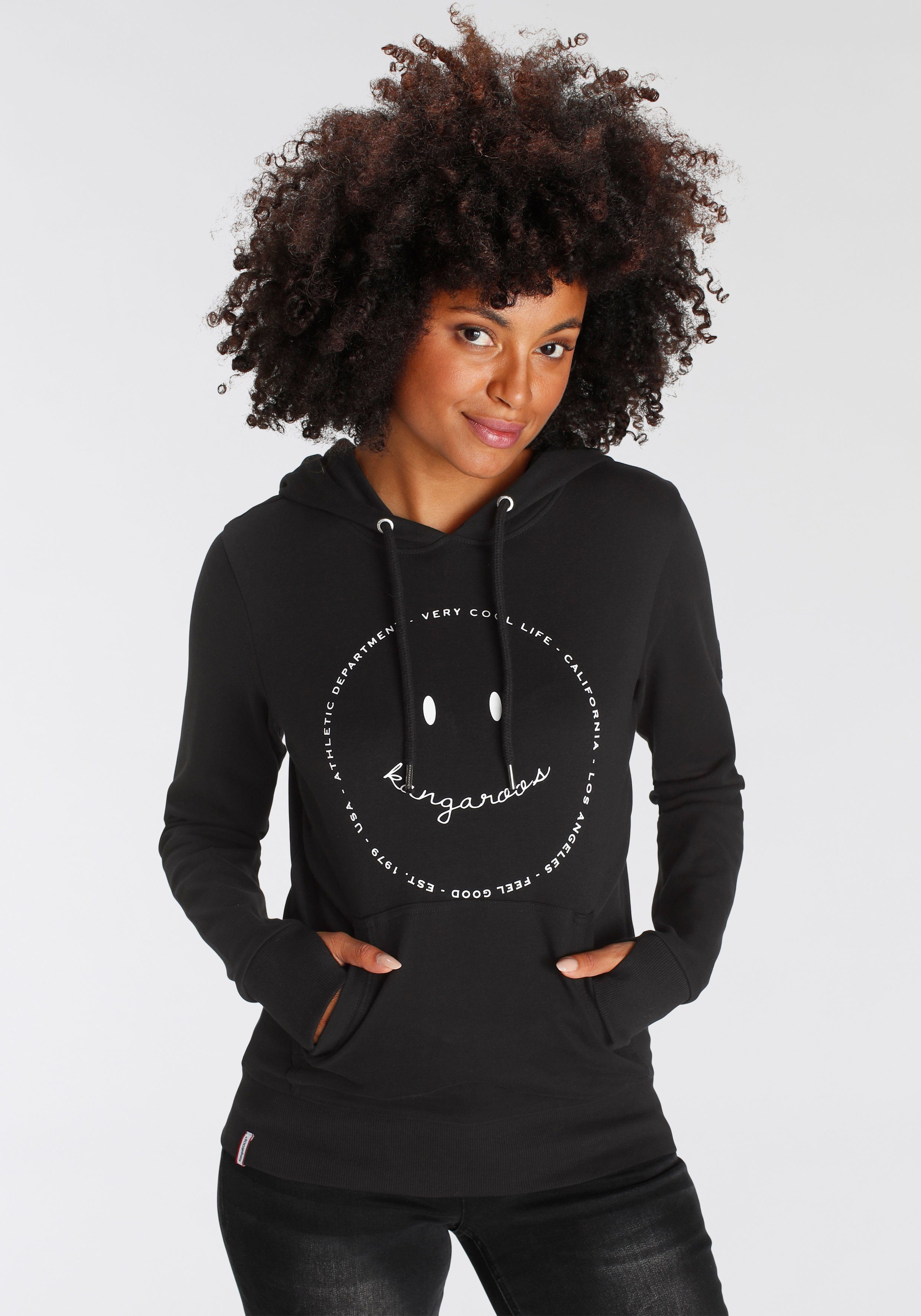 KangaROOS Hoodie Langarm met duimopeningen, figuurvolgend, van interlockmateriaal