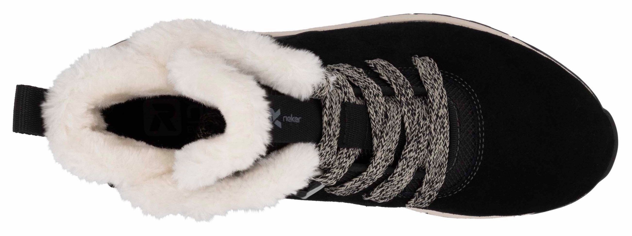 Rieker EVOLUTION Winterlaarzen , sleehak, veterschoenen, outdoorschoen met schapenwol voering