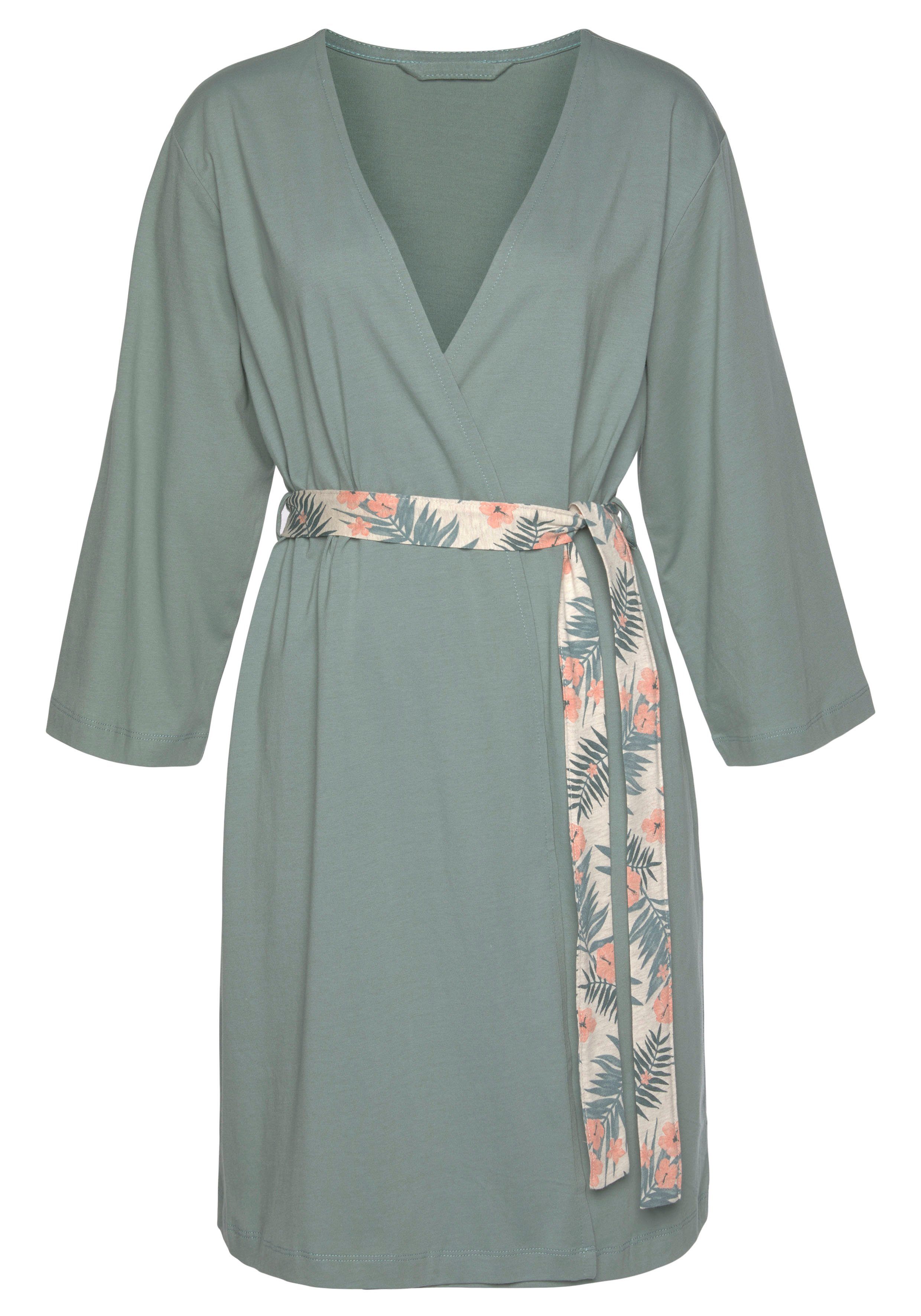 Lascana Kimono in uni en print all-over
