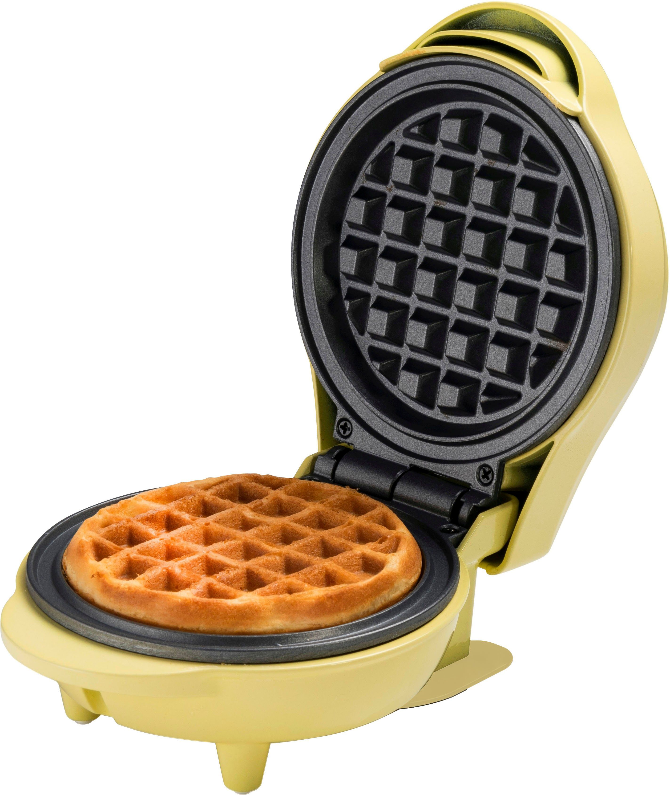 bestron Wafelijzer AMW500P Mini voor klassieke wafels, kleine wafelmaker met antiaanbaklaag