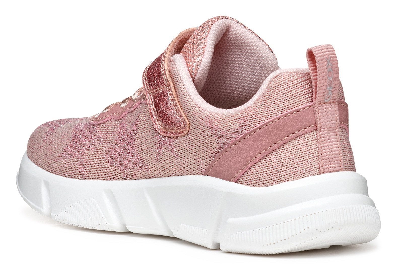 Geox Sneakers J ARIL GIRL , knitwear sneaker, klittenbandschoen met glinsterende klittenband