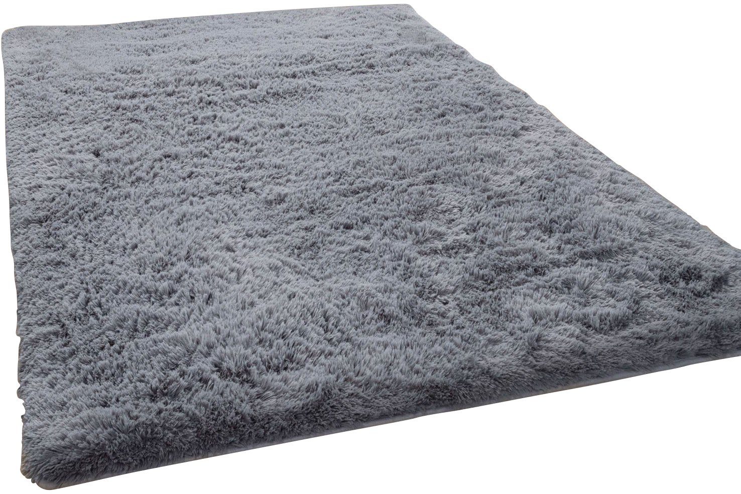 Paco Home Hoogpolig vloerkleed Silky 591 Unikleuren, bijzonder zacht en behaaglijk