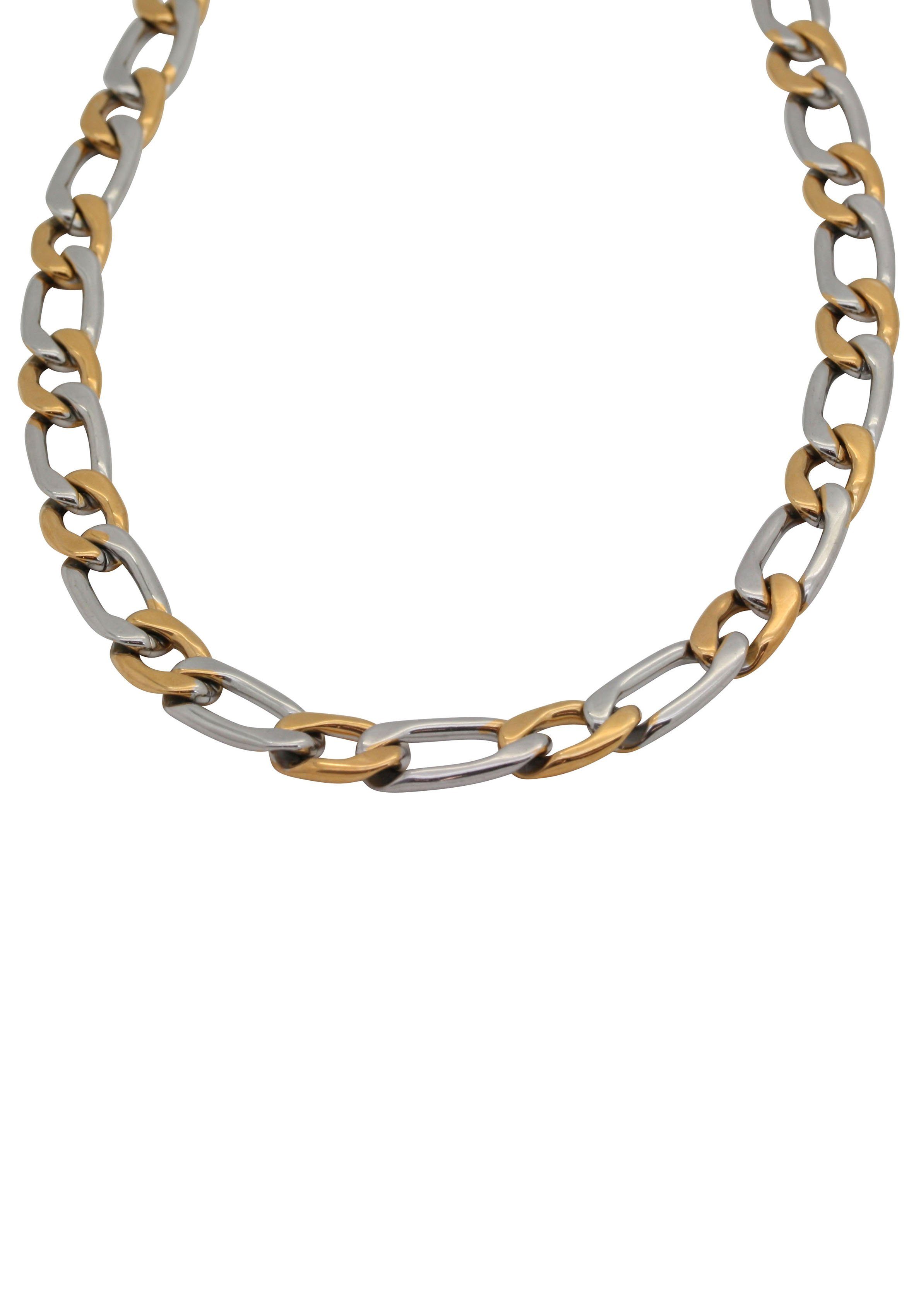 Firetti Edelstalen ketting Sieraad cadeau panzer-/figaroketting, bicolor, ca. 7,47 mm breed heren kettingen & hangers goud(kleur)