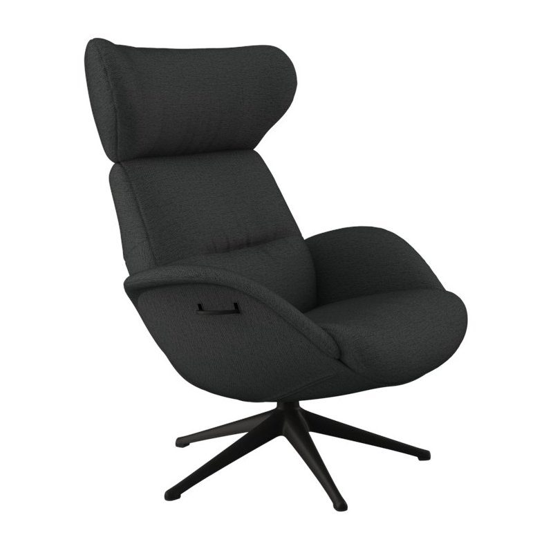 FLEXLUX Relaxfauteuil Relaxchairs More Eersteklas comfort, rug- en hoofdsteunverstelling, draaibaar, zwarte voet tv-fauteuils grijs