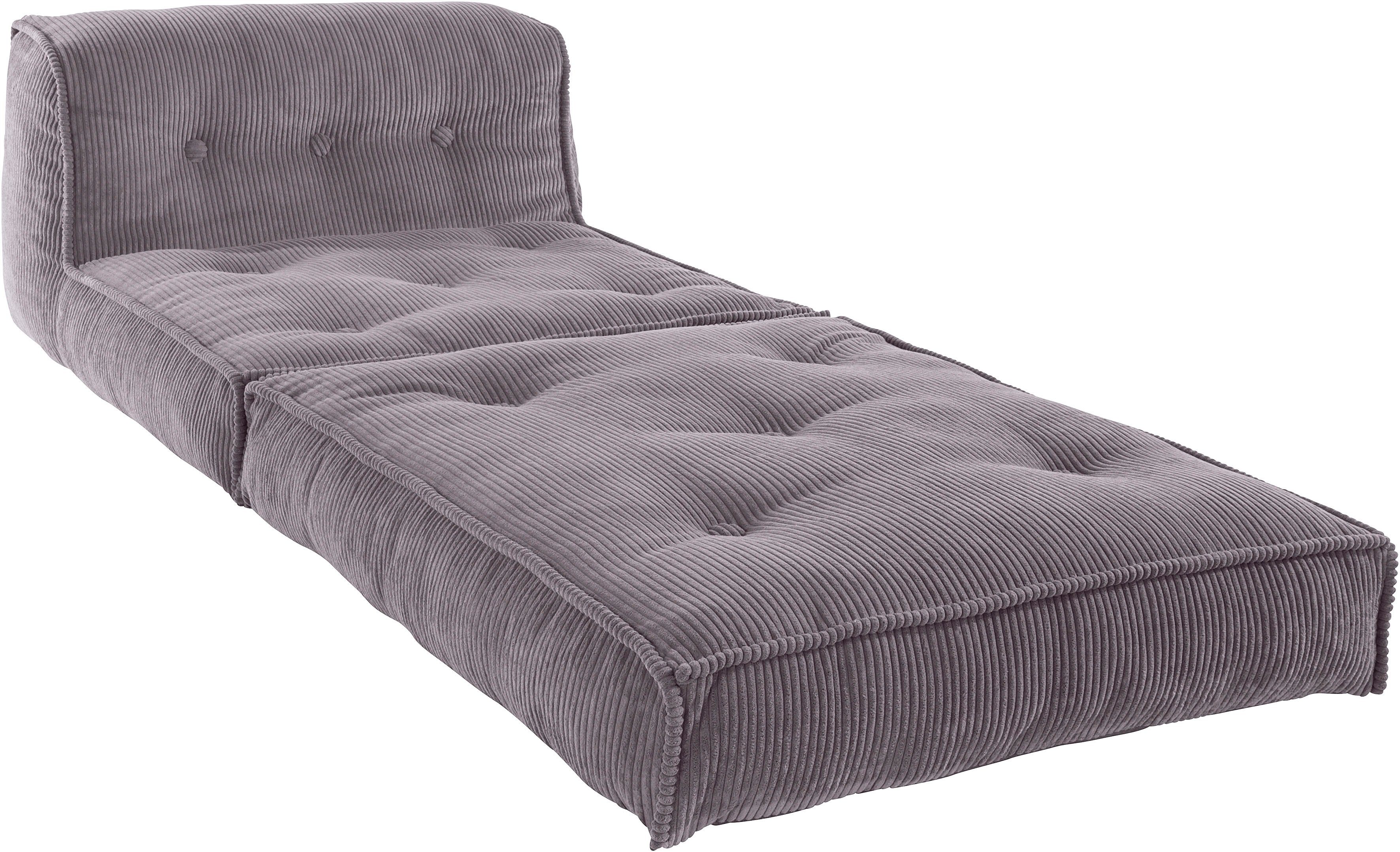 INOSIGN Fauteuil Pia Loungestoel van corduroy, in 2 maten, poef-functie.