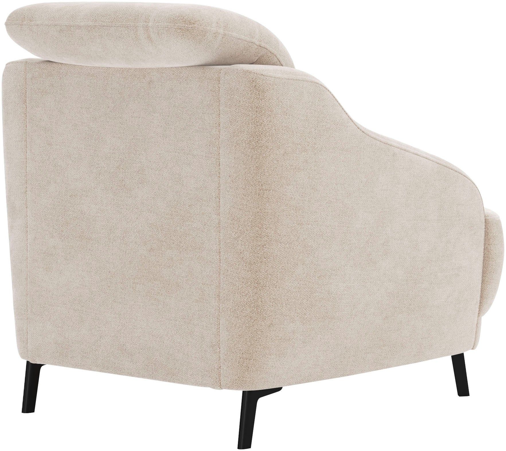 sit&more Fauteuil Blues met metalen poten, matzwart (1 stuk)