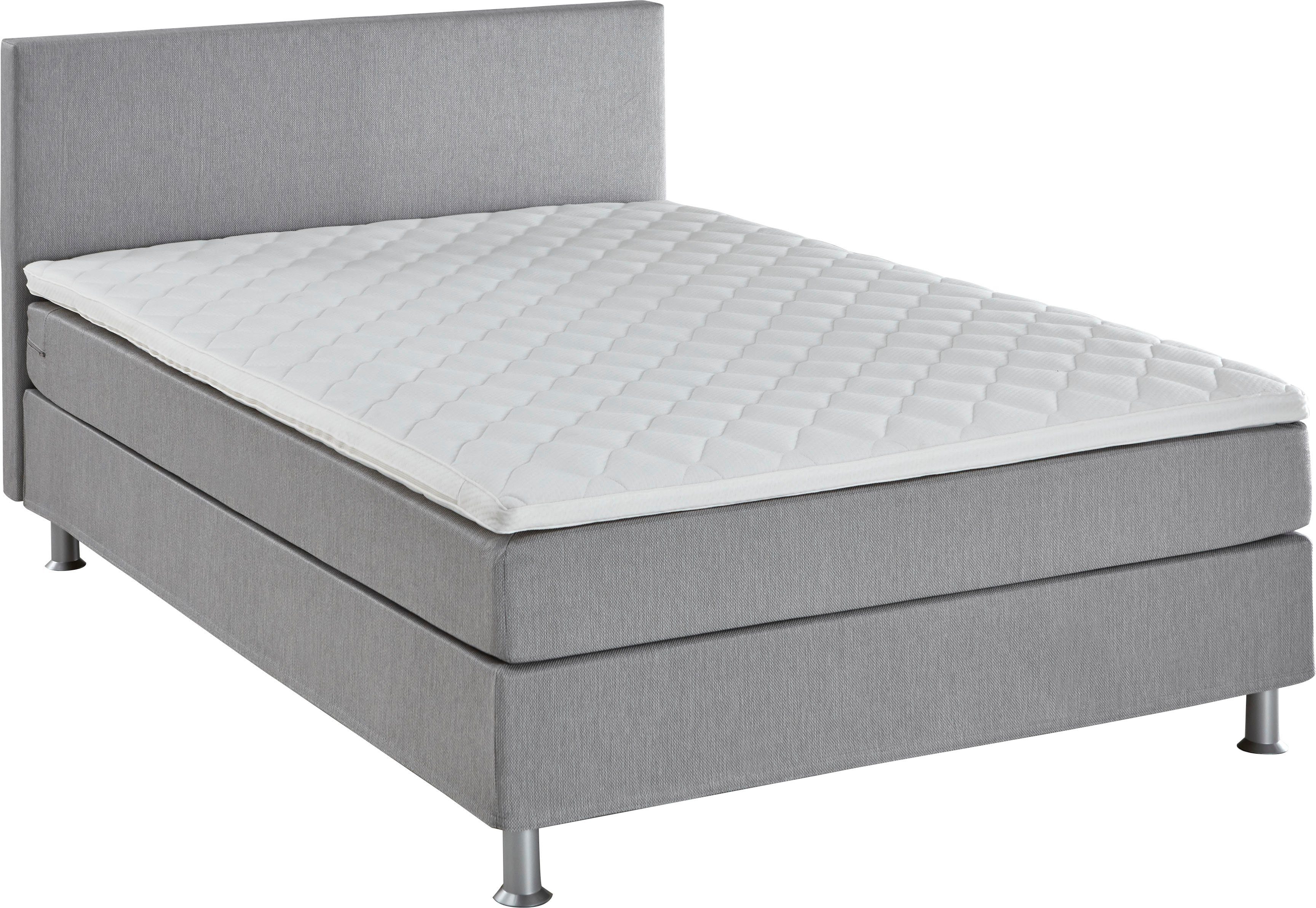 ATLANTIC home collection Boxspring Edison inclusief bonell-binnenveringsmatras en topmatras boxsprings grijs