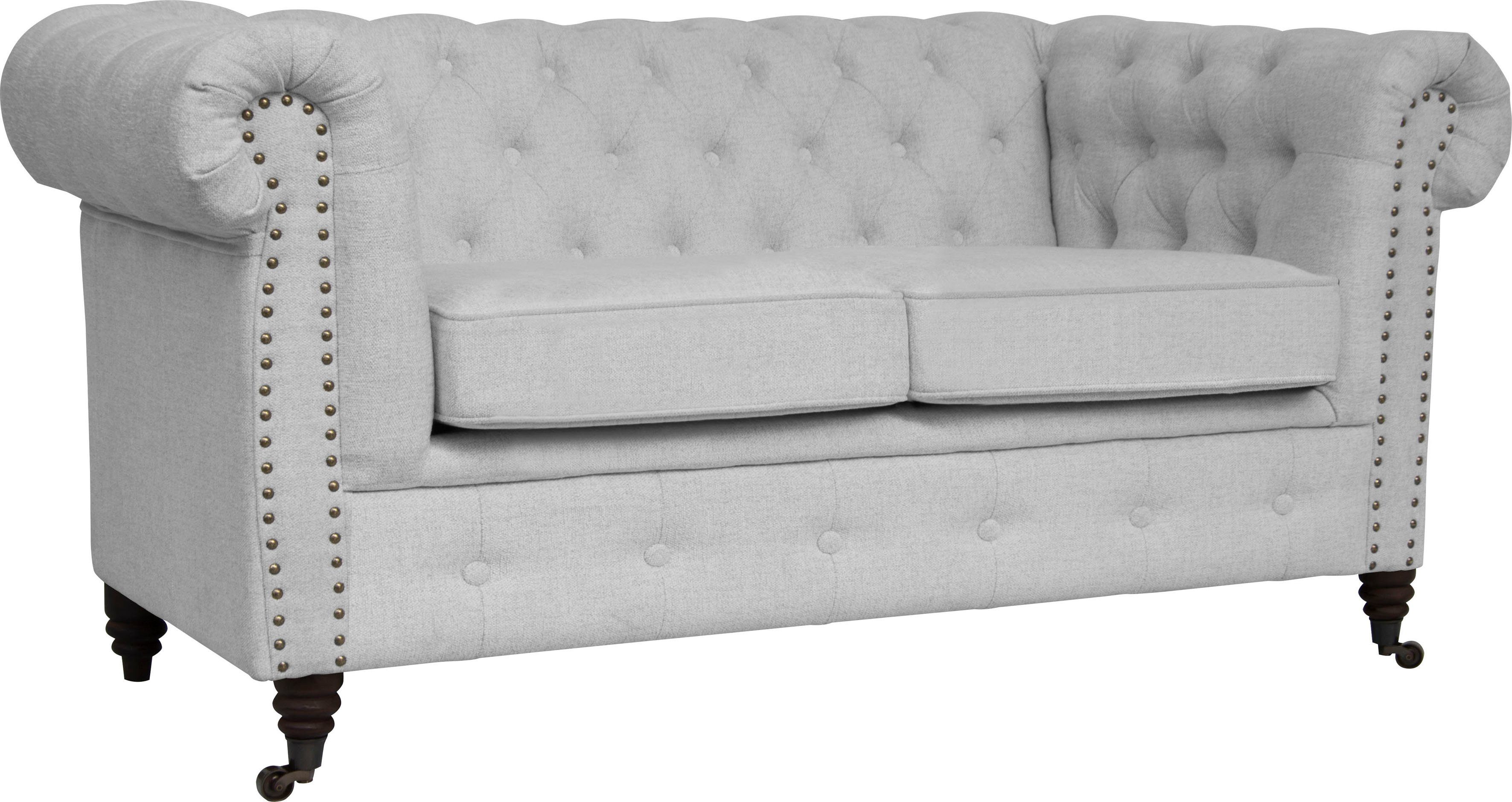 Home affaire Chesterfield-bank Aarburg luxueuze capitonnage en siernagels in chesterfield-design