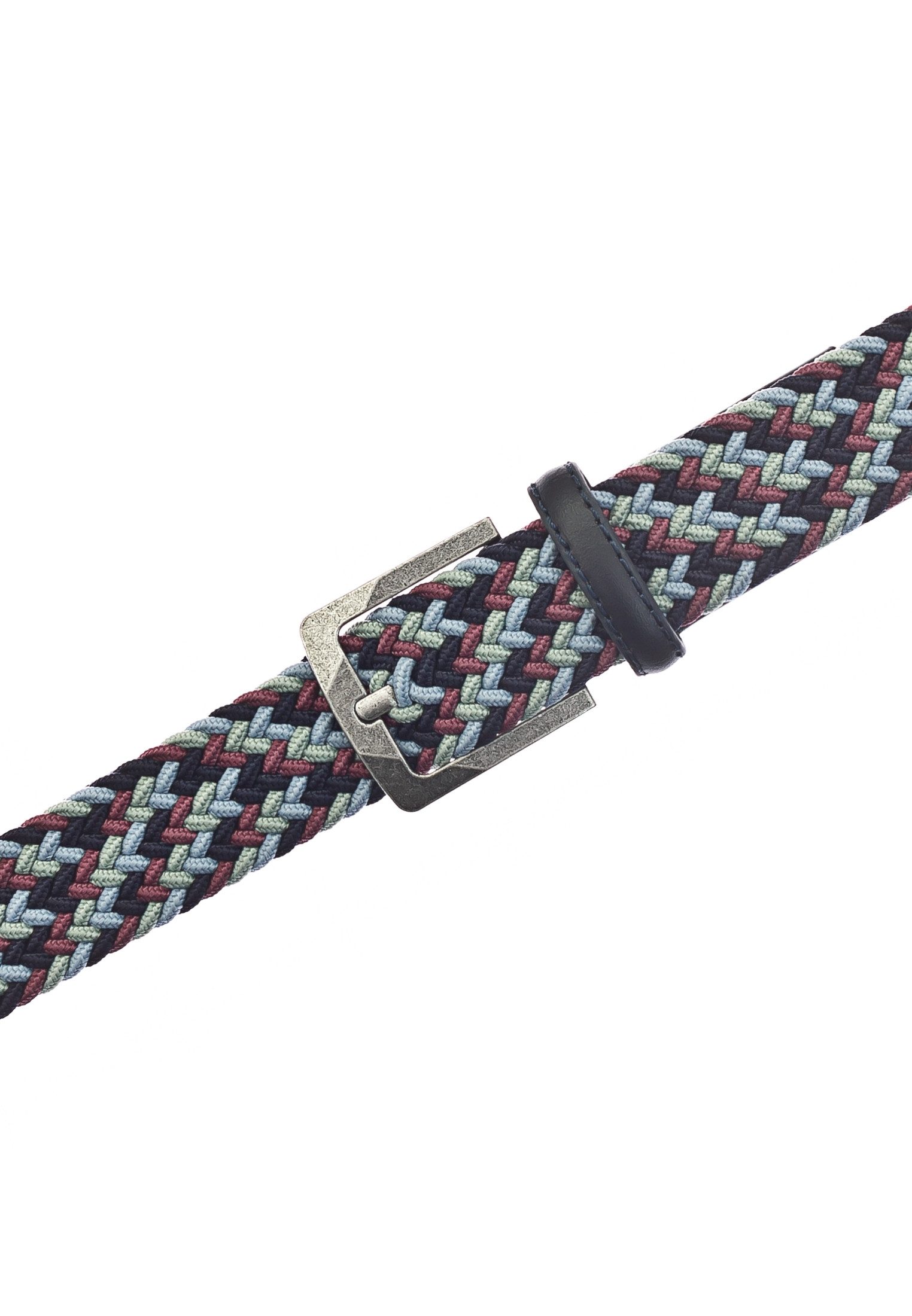 MUSTANG Stretch riem Elastisch in gevlochten look, met opvallende lederen details, 3,5 cm
