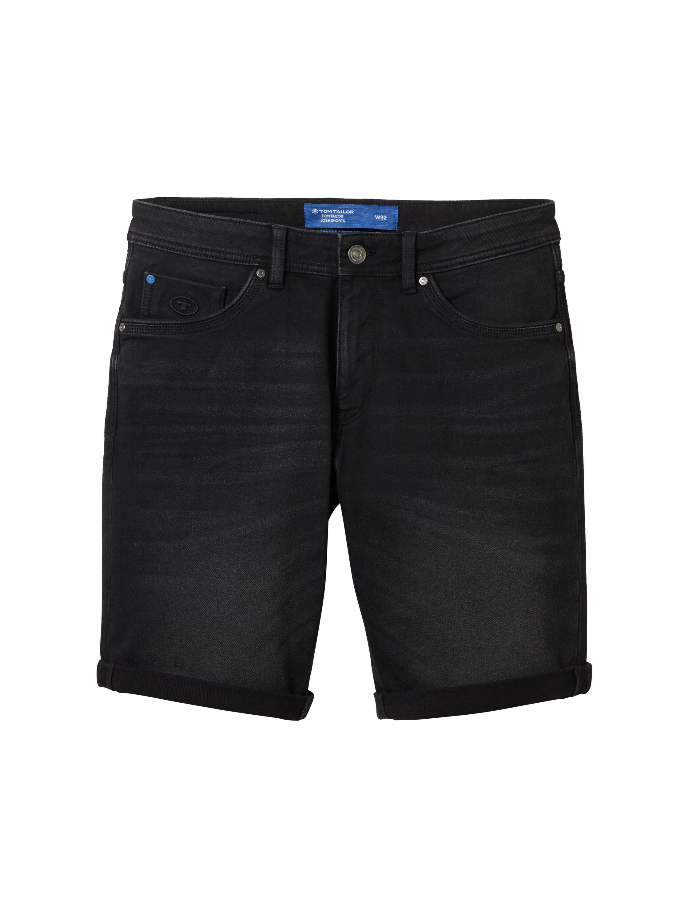 Tom Tailor Jeansbermuda Josh met merklabel