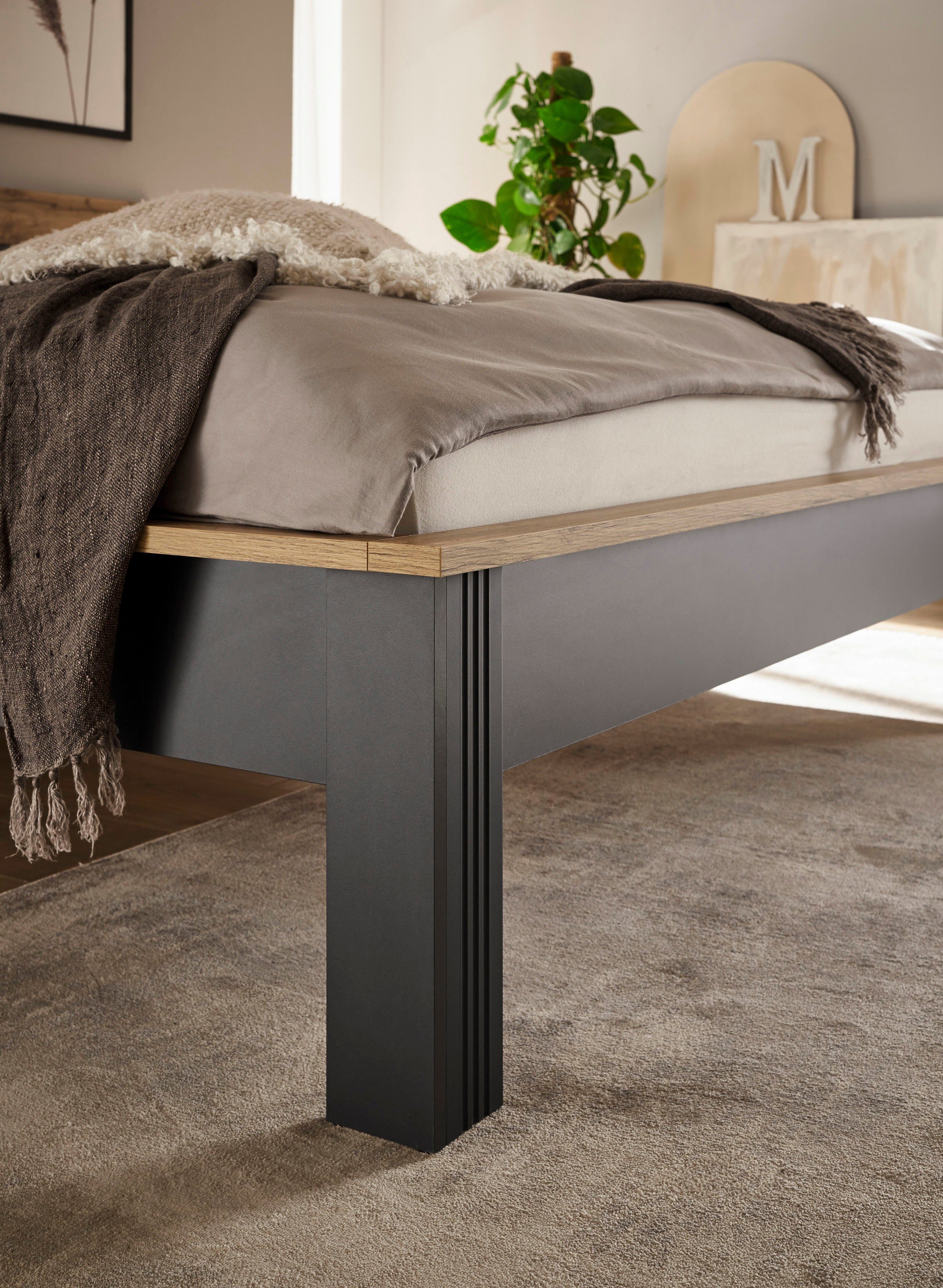 Home affaire 1-persoonsledikant WESTMINSTER bed in landelijke stijl, tweepersoonsbed, bedframe in verschillende kleuren beschikbaar, ligoppervlak 90/140/180x200 cm