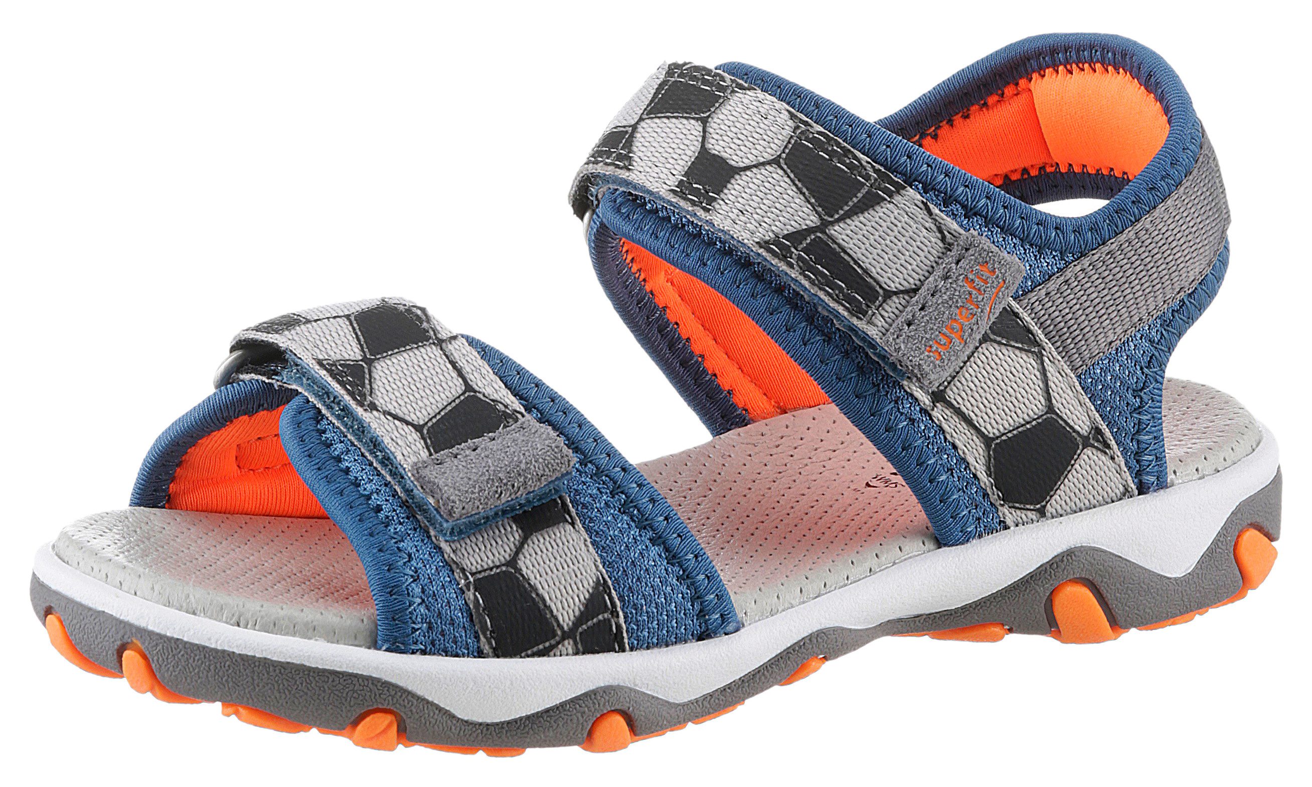 Superfit Sandalen MIKE 3.0 WMS: middel Buitensandaal met klittenband, voetbal logo, maat sjabloon om te downloaden jongens sandalen maat 30 blauw