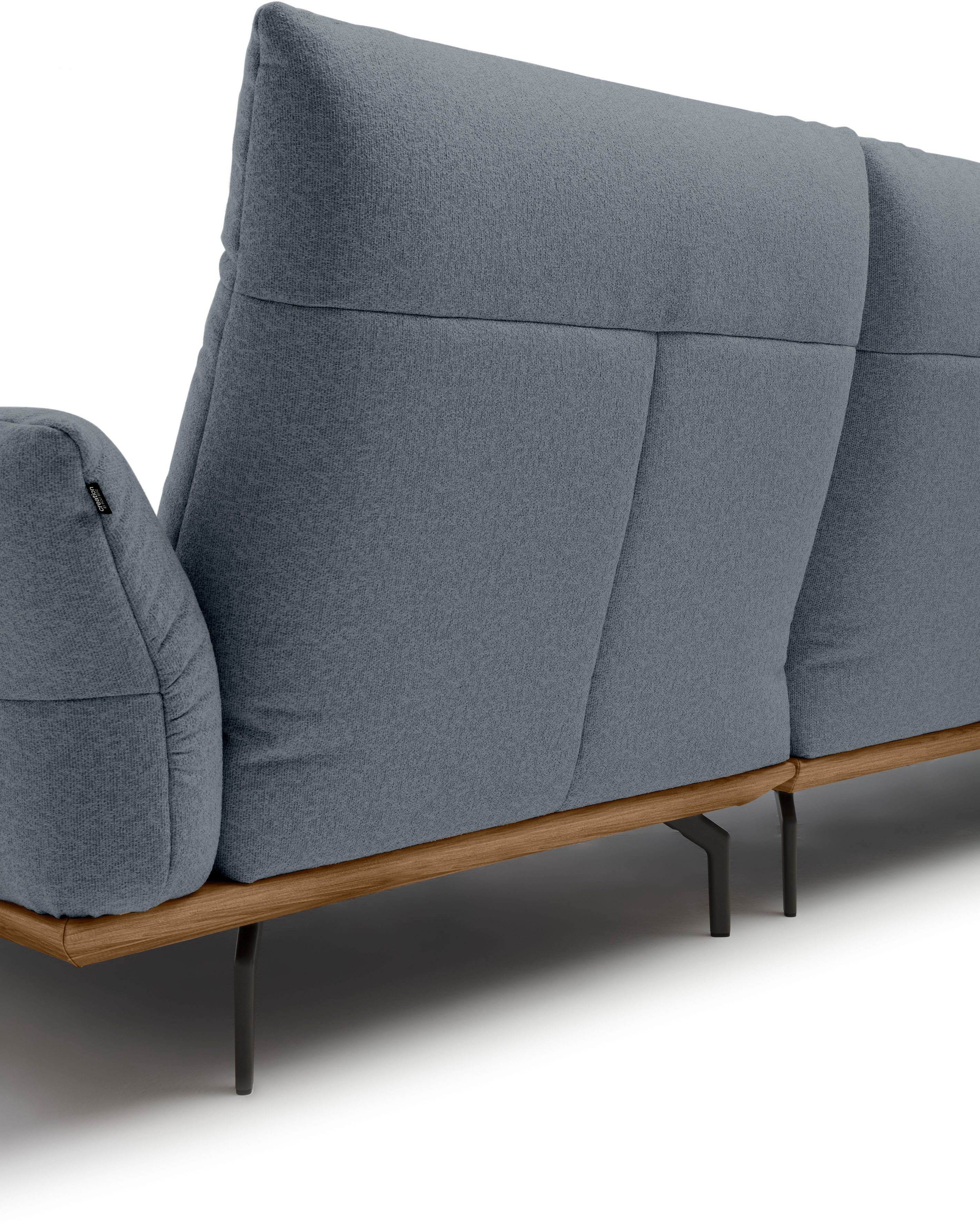 Creation BY ROLF BENZ Hoekbank Hs.460 Sokkel in walnotenhout, onderstel in umbra grijs, breedte 318 cm