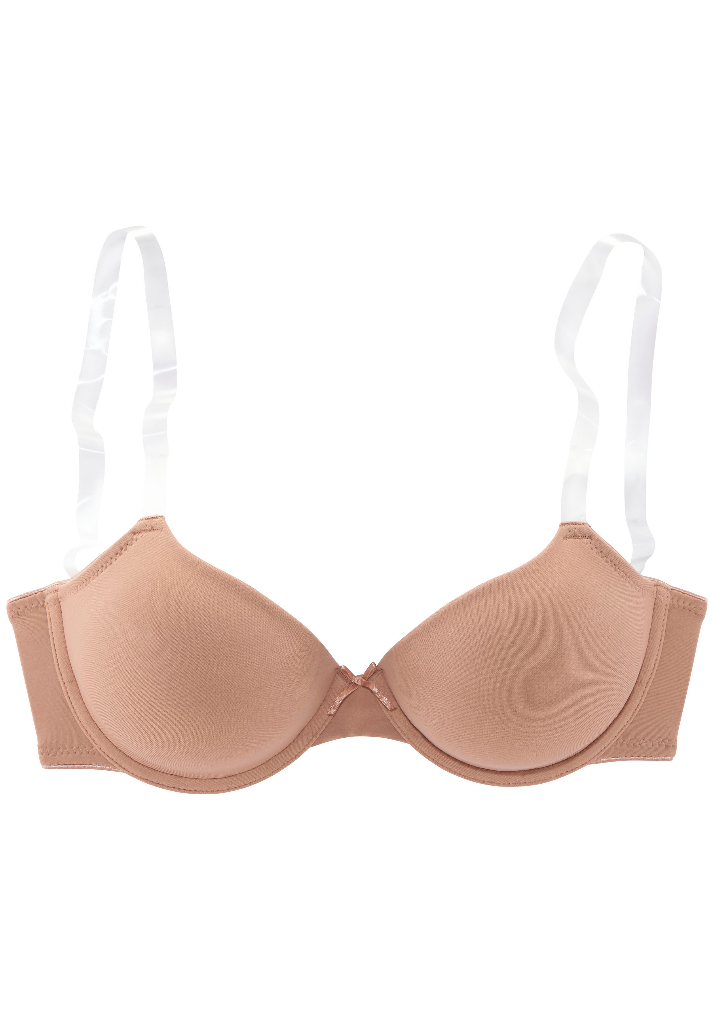 Lascana Bh met steuncups Ela met transparante bandjes, perfecte basic met beugels, basic lingerie