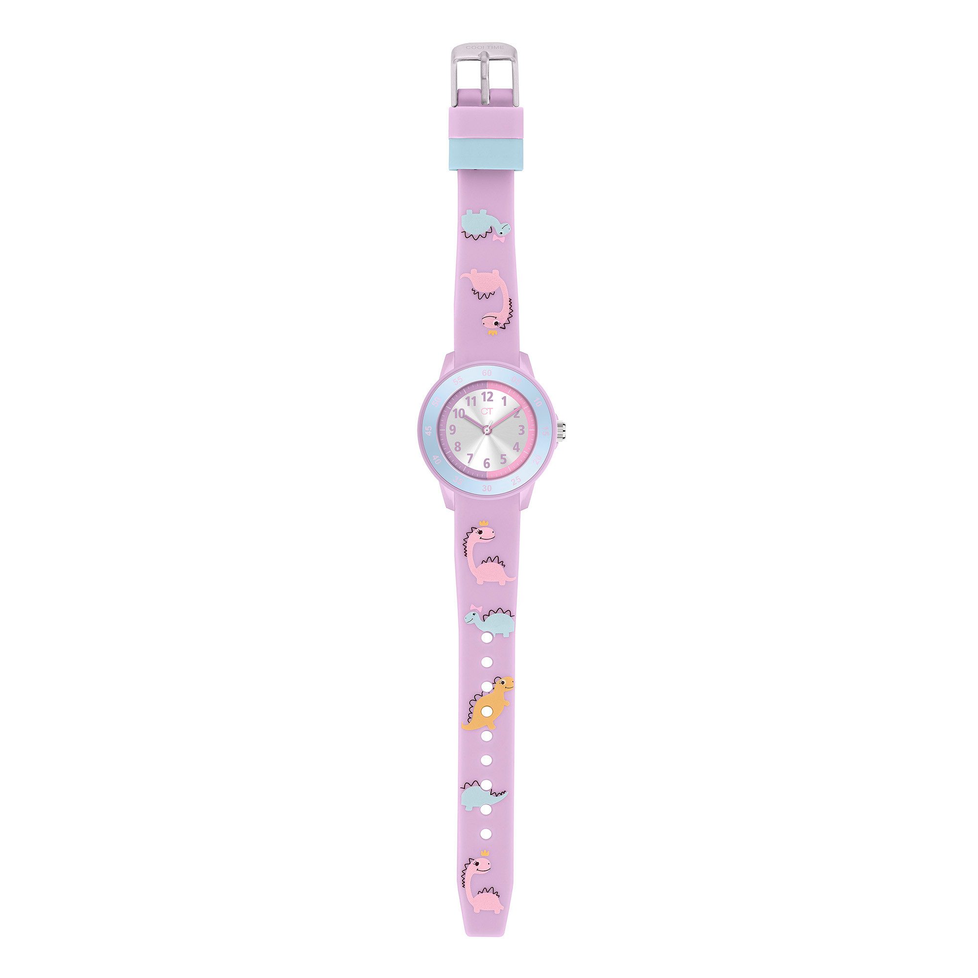 COOL TIME Kwartshorloge The Cool Pink Dino Horloge, siliconen armband, kinderhorloge, meisje, analoog