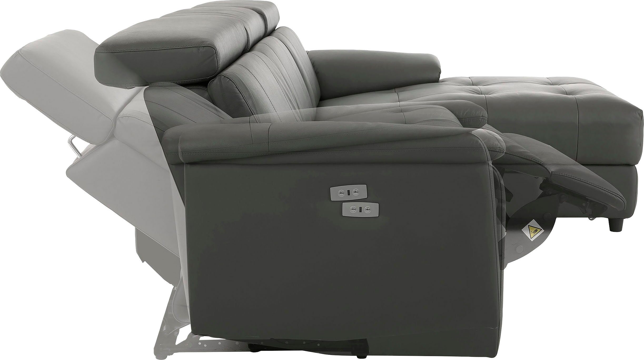 Home affaire Hoekbank Binado, L-vorm, met handmatige of elektrische relaxfunctie met usb-aansluiting