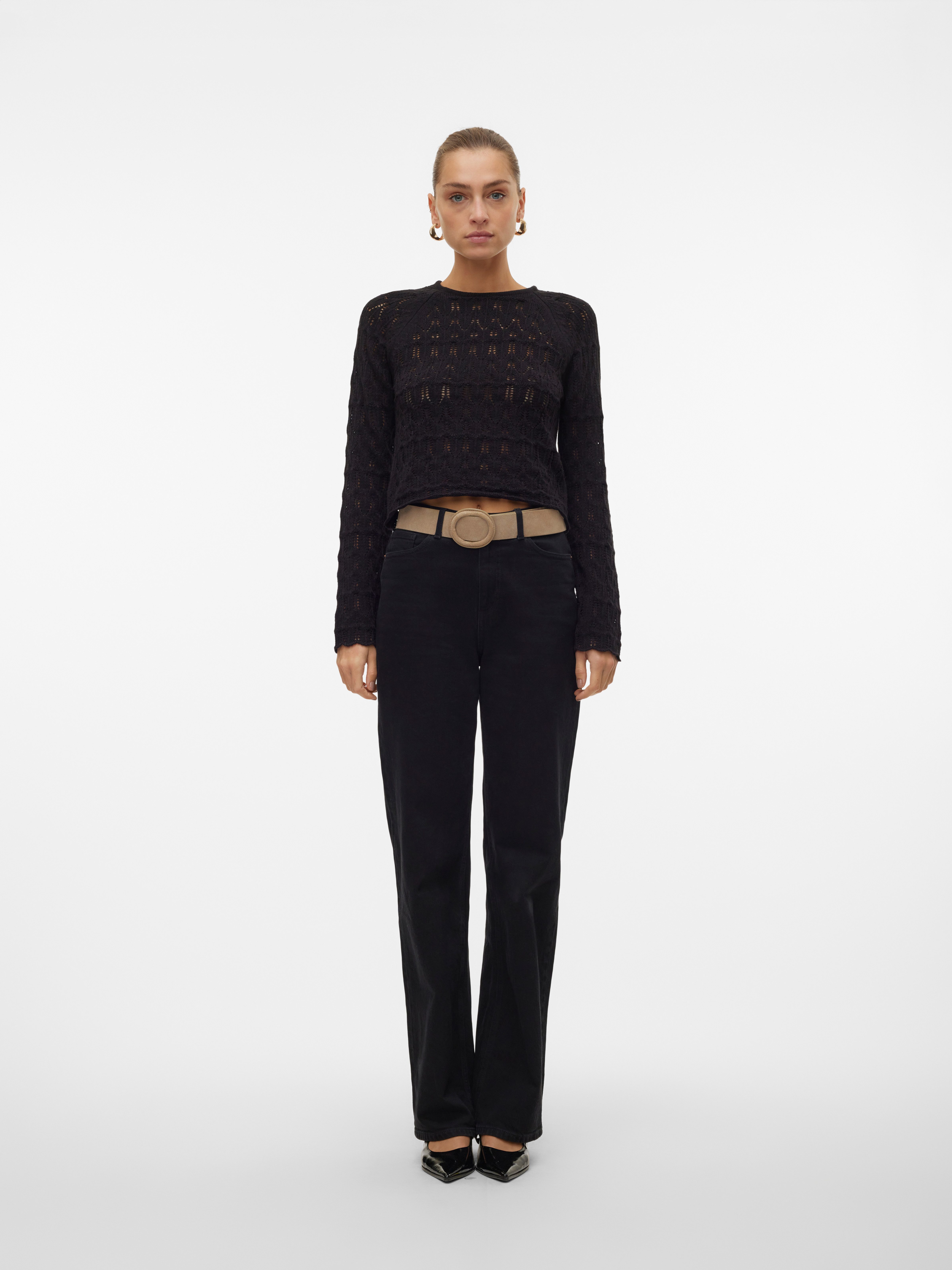 Vero Moda Gebreide trui VMNEWFABIENNE LS O-NECK PULLOVER NOOS