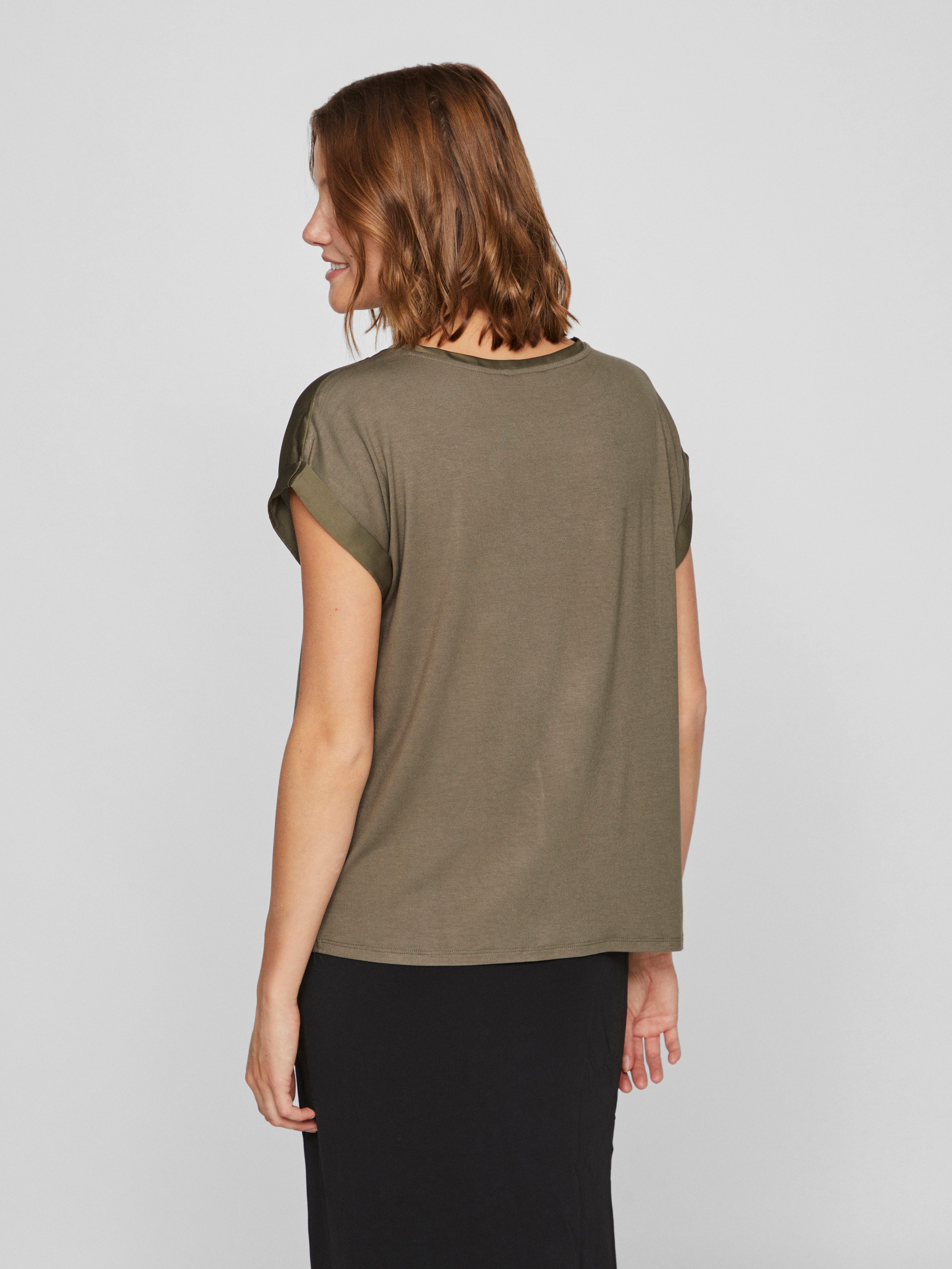 Vila Shirt met korte mouwen VIELLETTE S/S SATIN TOP - NOOS