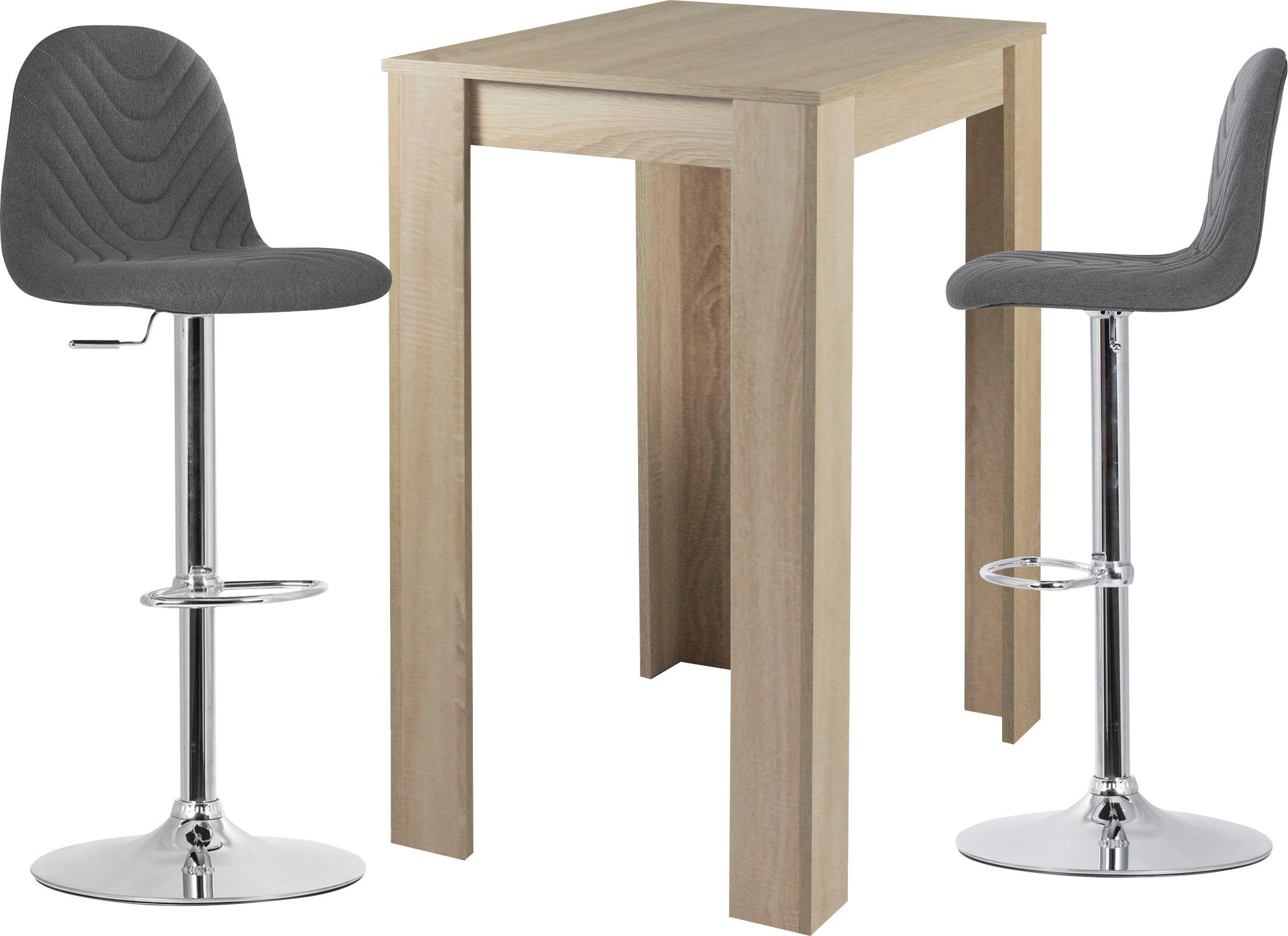 byLIVING Barkruk Casino 01 draaibaar met hoogteverstelling, bekleding van weefstof, metalen frame (set, 2 stuks)