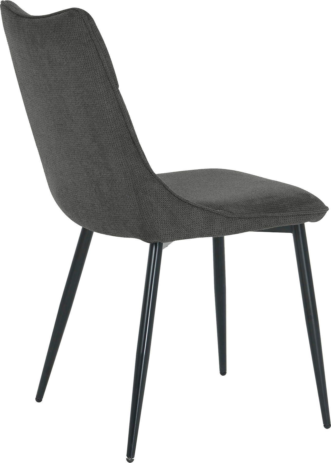 byLIVING Eetkamerstoel Carlo (2-stuks set) Frame van metaal zwart, keukenstoel, geweven stofbekleding, diverse kleuren (set)