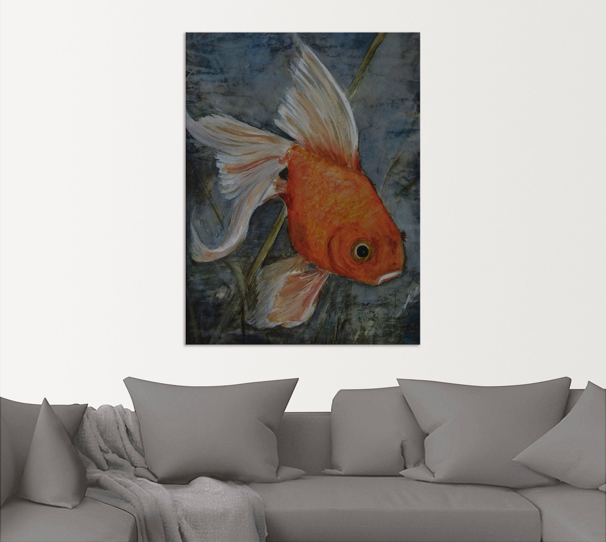 Artland Aluminium dibond print Feng-shui - goudvis geschikt voor binnen en buiten, buitenafbeelding