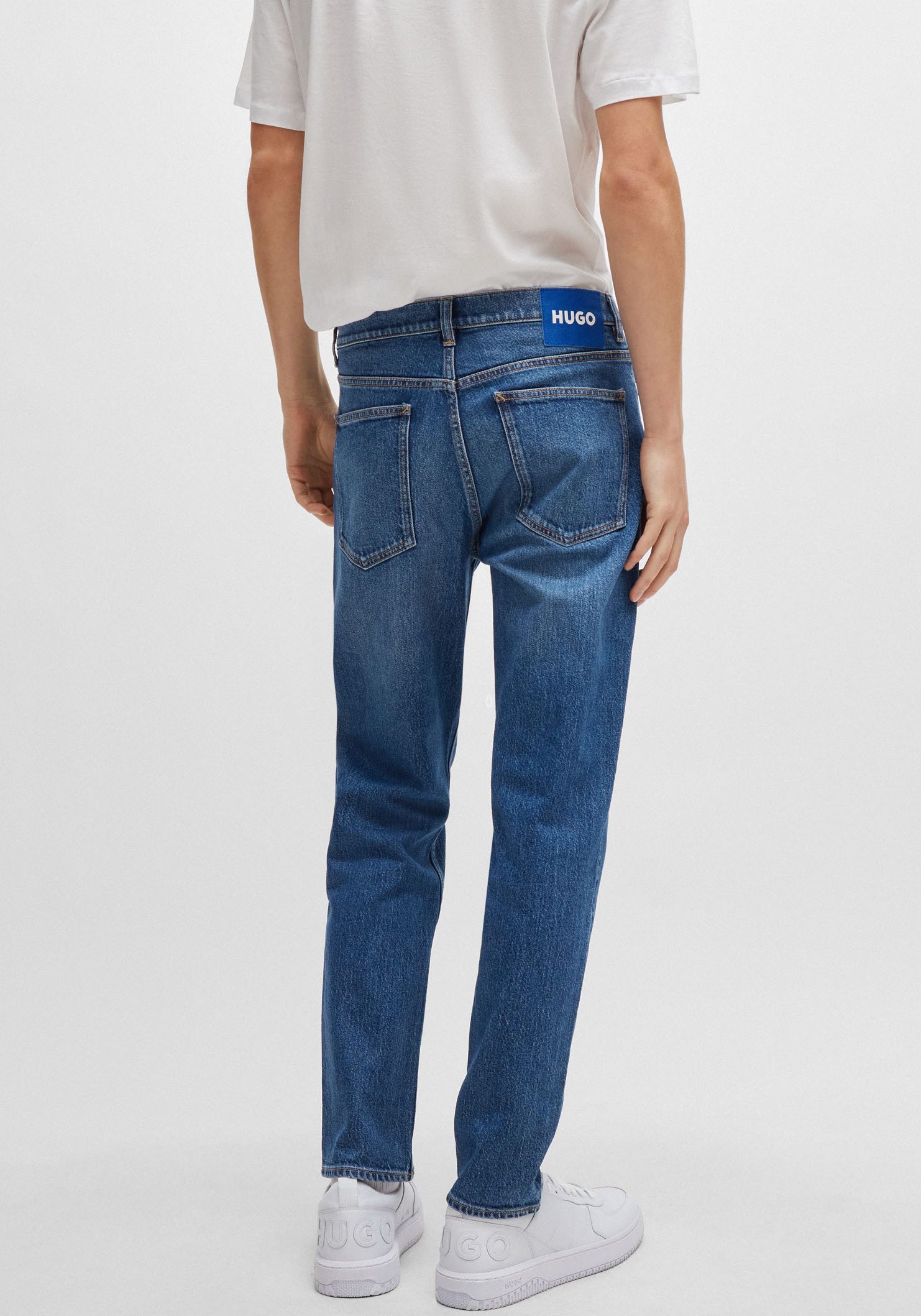 HUGO Blue Tapered jeans Brody met stone-washed-finish