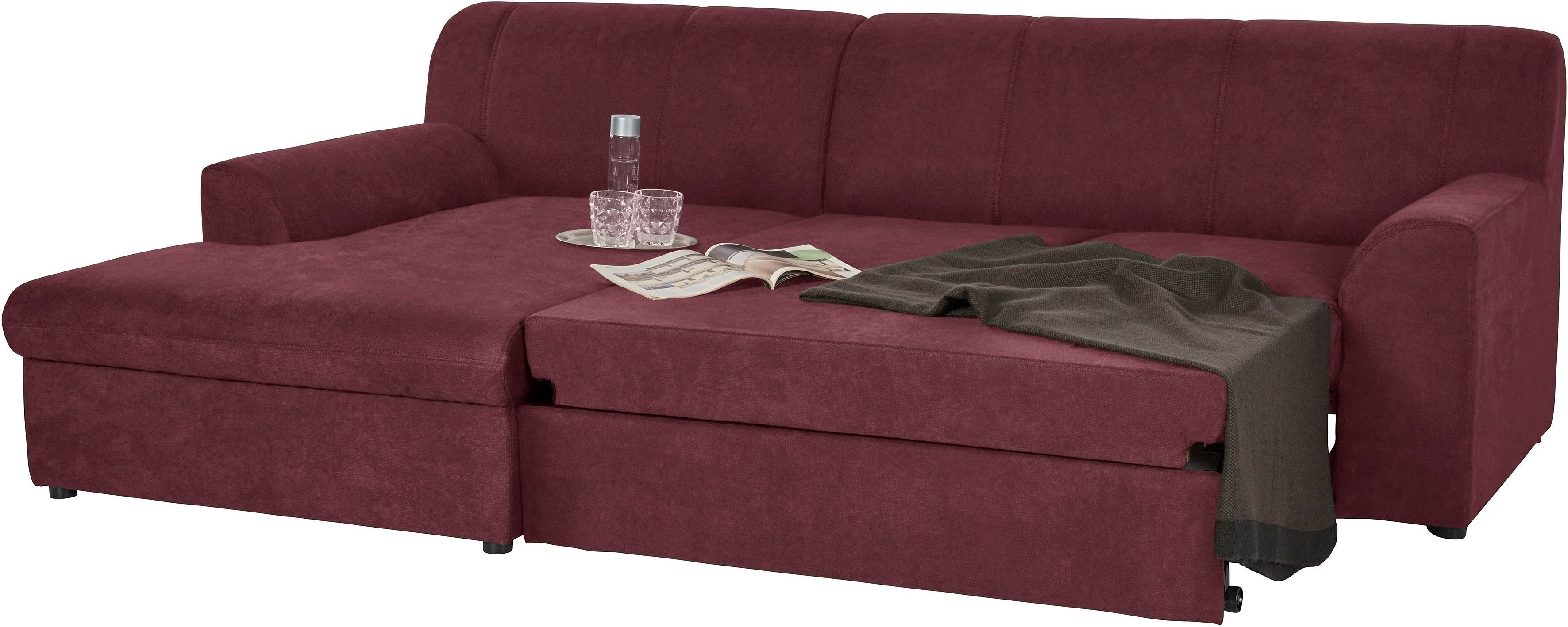 DOMO collection Hoekbank Topper, elegant en tijdloos, compacte afmetingen 245/155cm, L-vorm