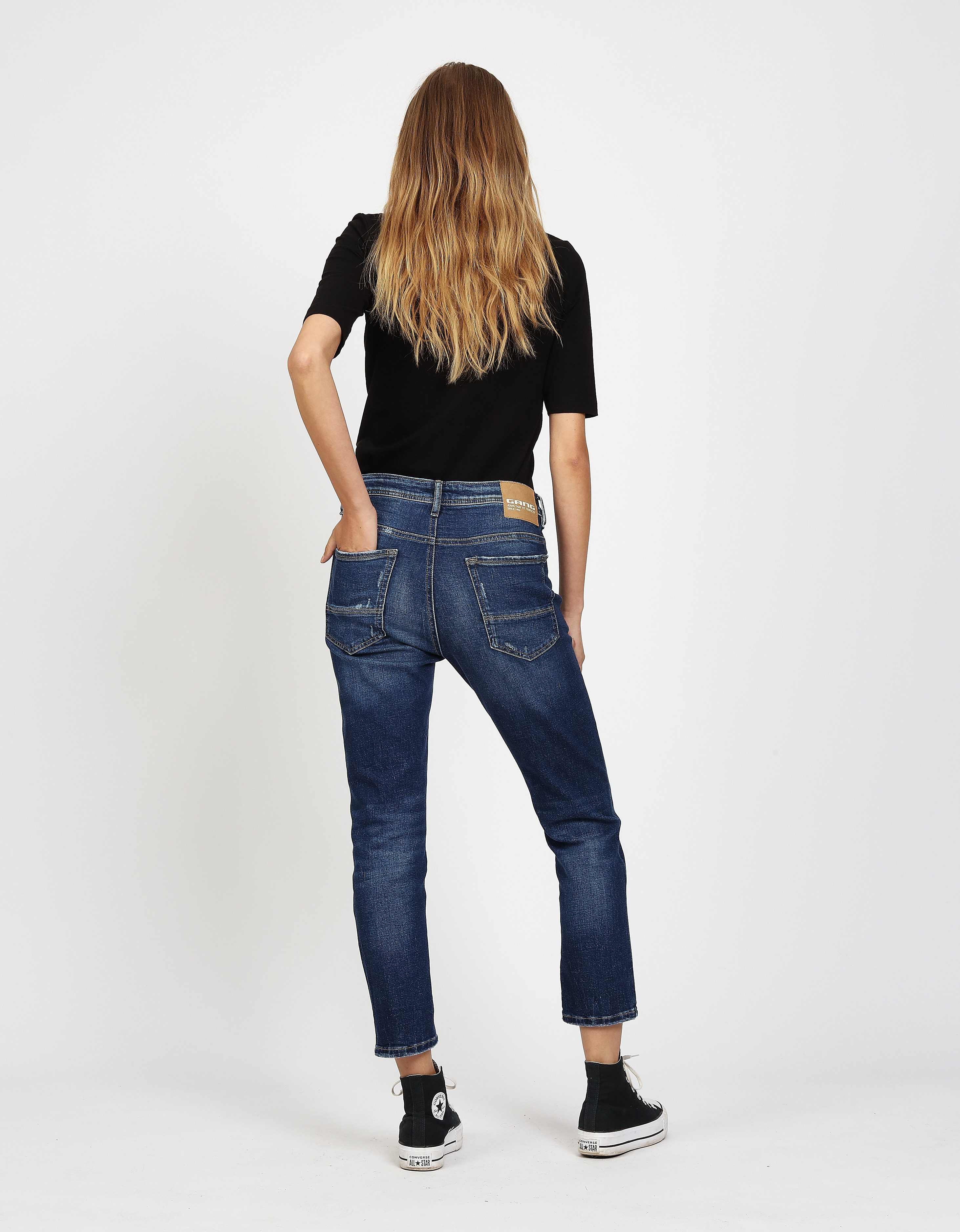 GANG Boyfriendjeans 94NICA CROPPED met rechte en verkorte broekspijpen