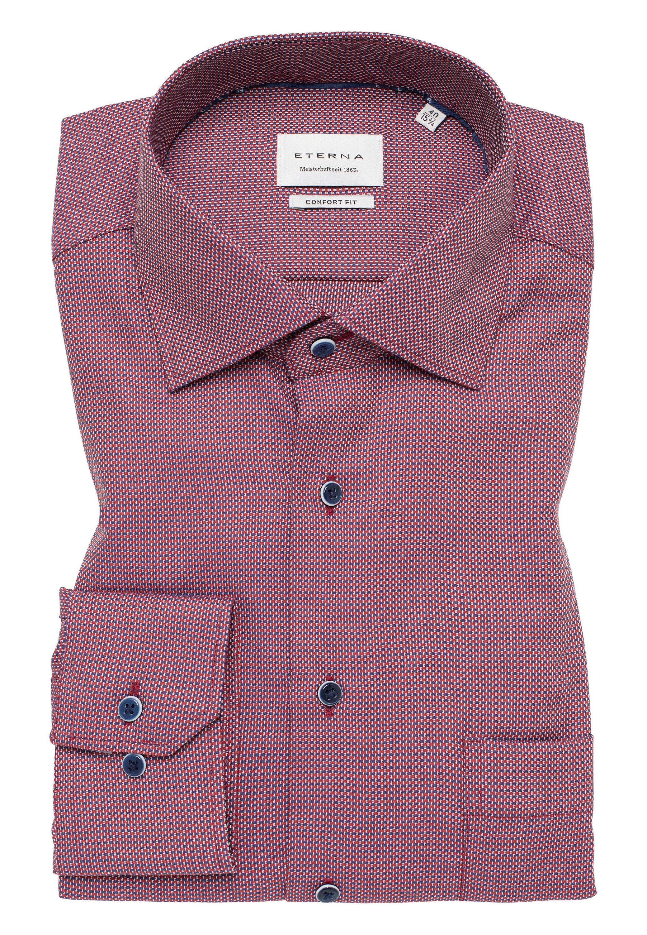 Eterna Overhemd met lange mouwen Comfort fit NON IRON (strijkvrij)