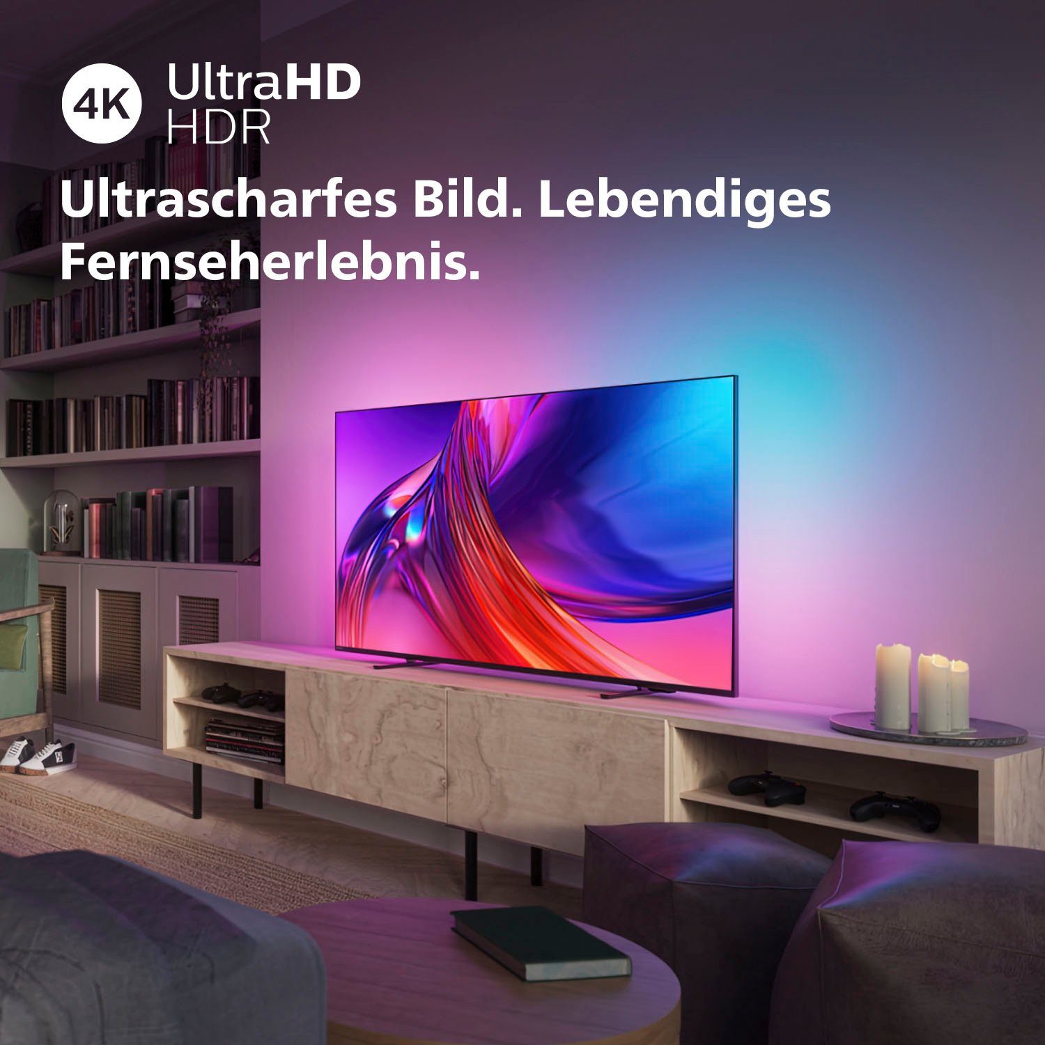 Philips Led-TV 65PUS8548/12, 164 cm / 65", 4K Ultra HD, Android TV - Google TV - Smart TV, ambilight langs 3 randen