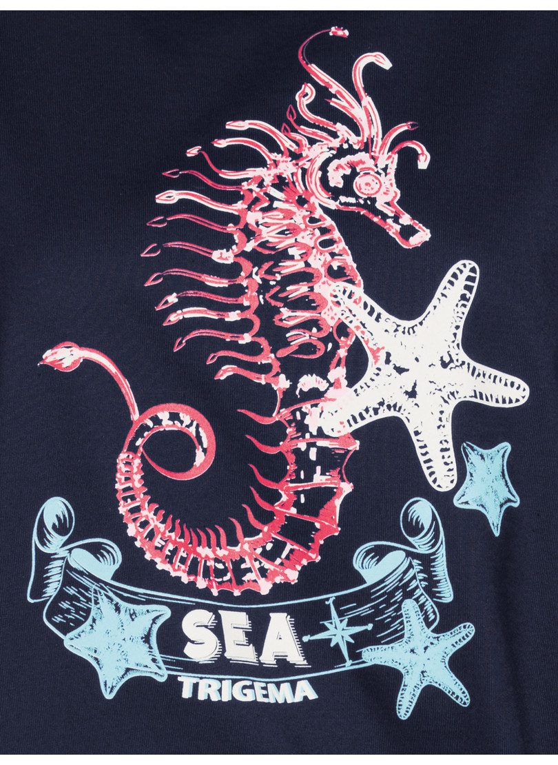 Trigema T-shirt TRIGEMA T-shirt met zeepaard-print (1-delig)