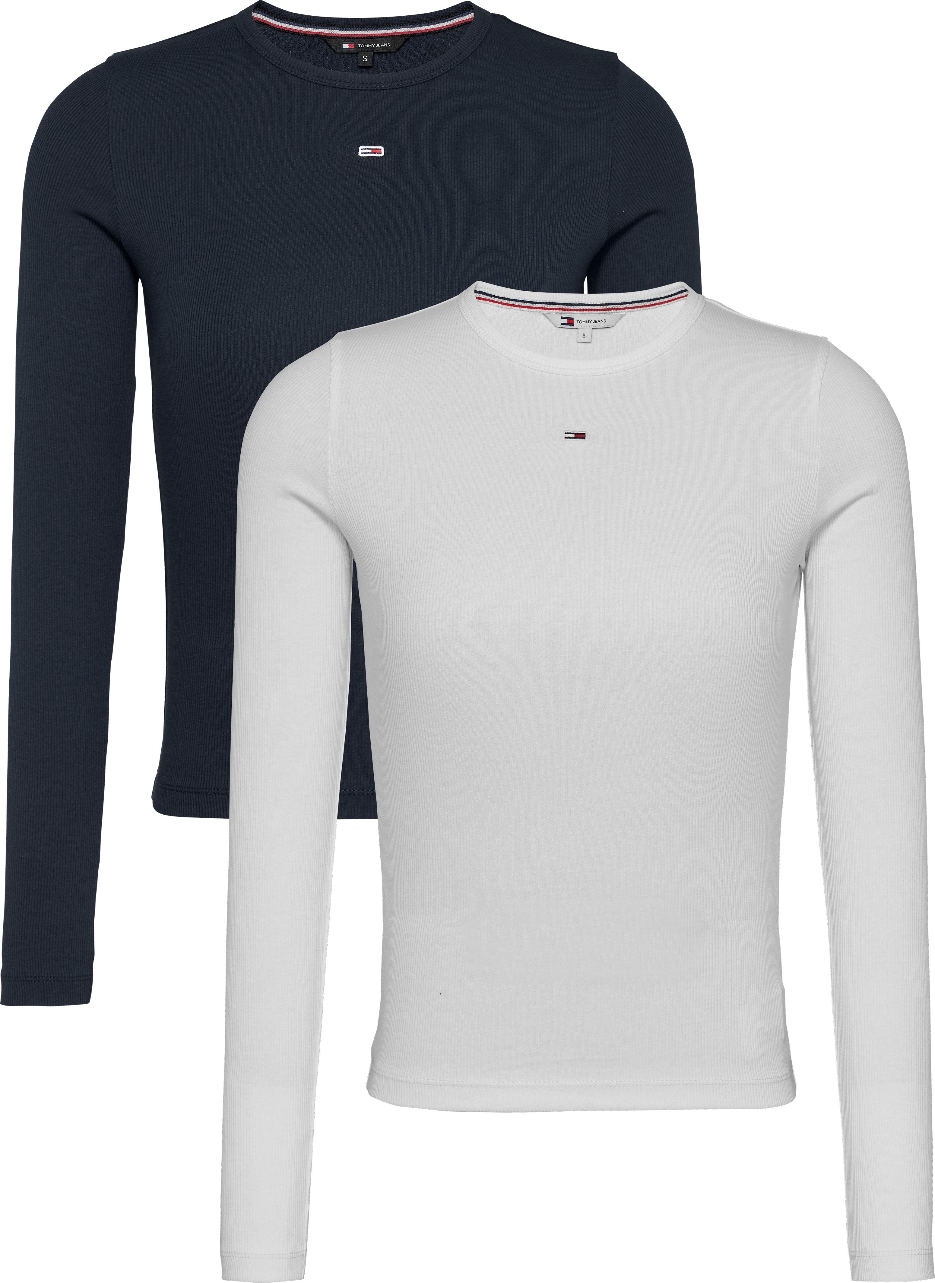 TOMMY JEANS Shirt met lange mouwen TJW 2PACK SLIM ESSENTIAL RIB LS (Set van 2)