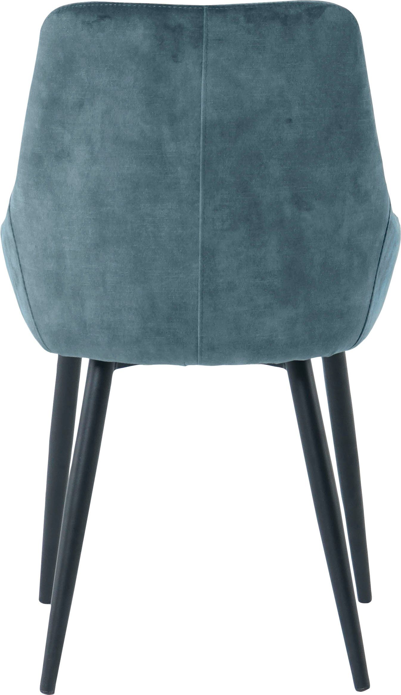 SIT Stoel glamoureuze bekleding in fluwelige look (set, 2 stuks)