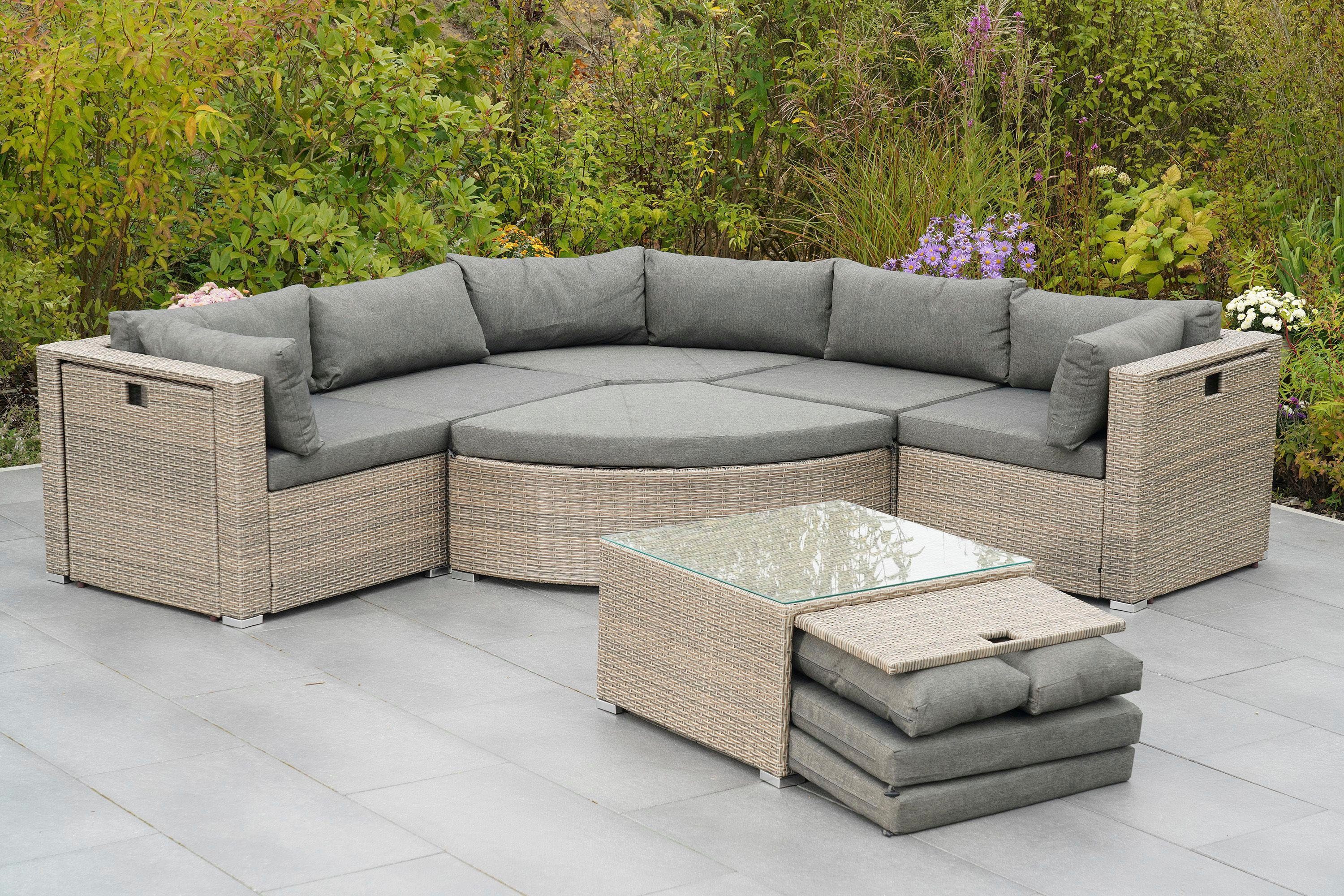 MERXX Tuinset Rivello inclusief kussens, afmetingen bxdxh: 225 x 225 x 63 cm (23-delig)